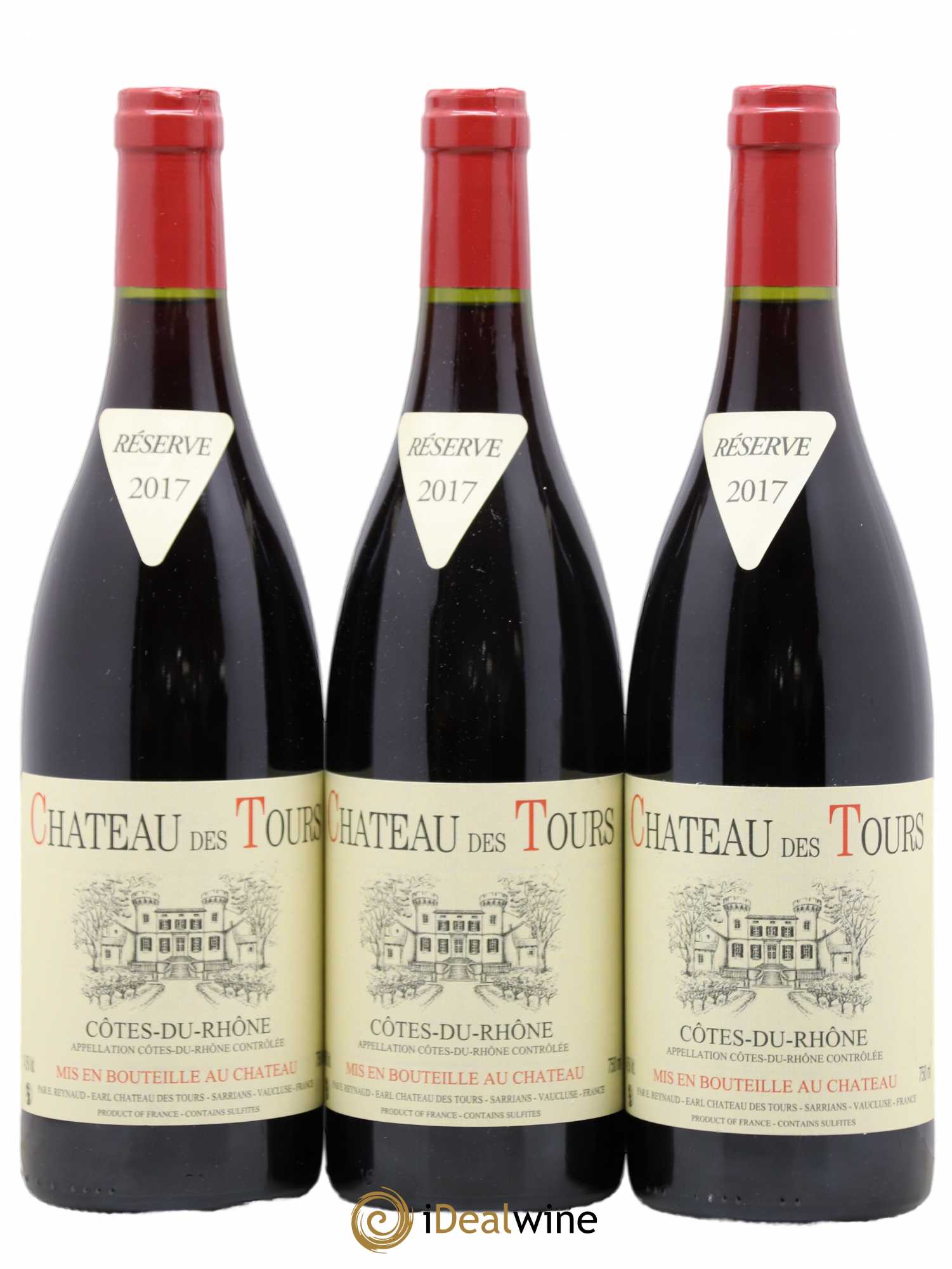Côtes-du-Rhône Château des Tours Emmanuel Reynaud 2017 - Lot de 3 bouteilles - 0