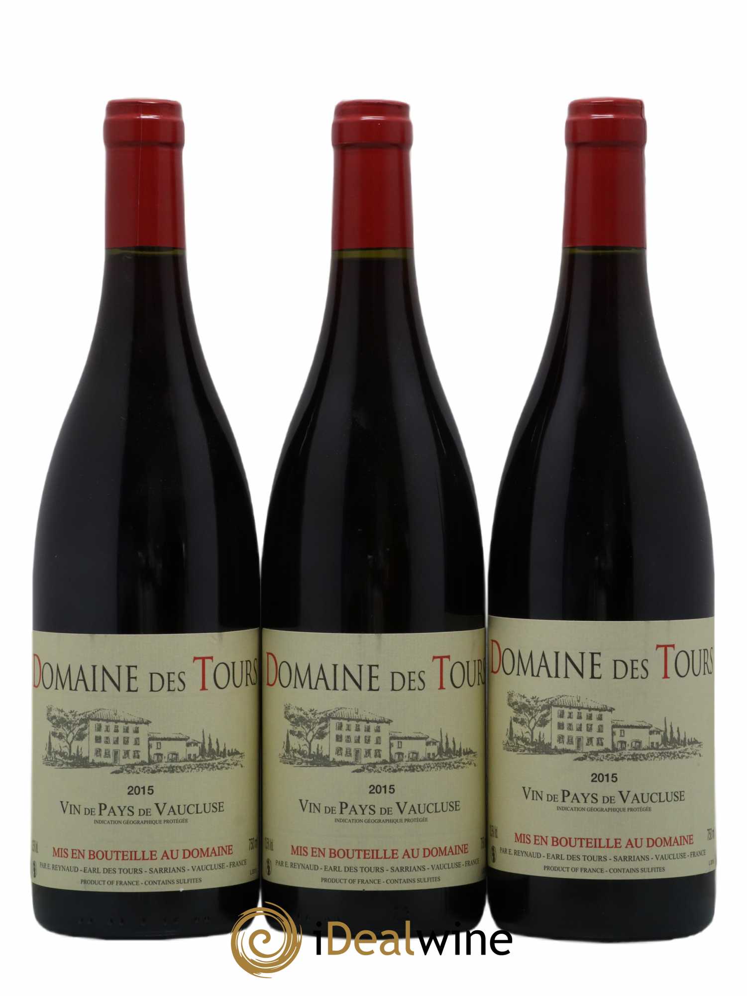 Vaucluse (Vin de Pays de Vaucluse) Domaine des Tours Emmanuel Reynaud 2015 - Lot de 3 bouteilles - 0