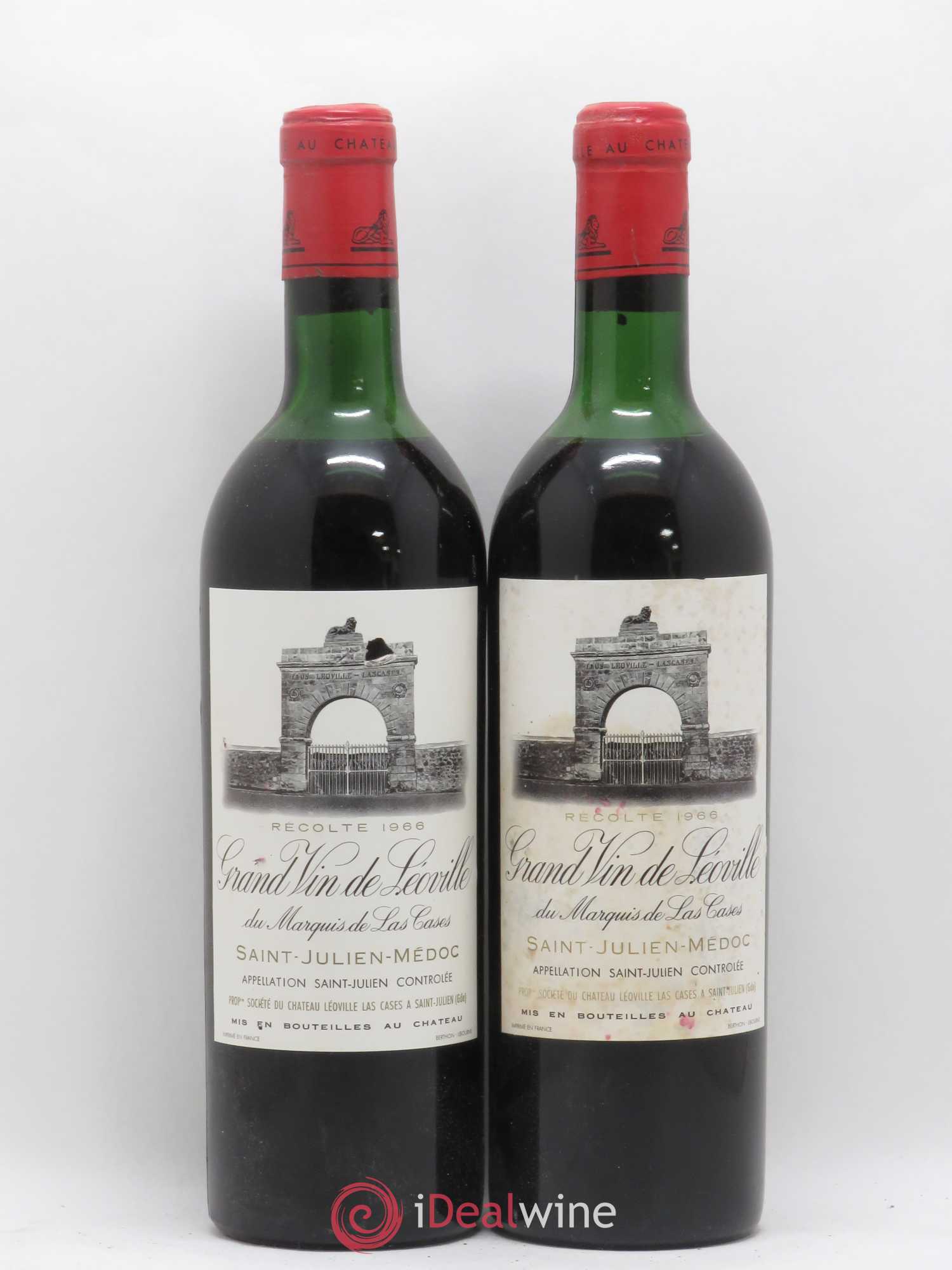 Château Léoville Las Cases 2ème Grand Cru Classé 1966 - Lot de 2 bouteilles - 0