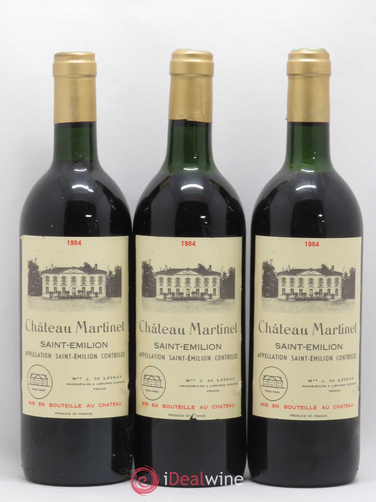 Château Martinet 1984 - Lot de 3 bouteilles - 0