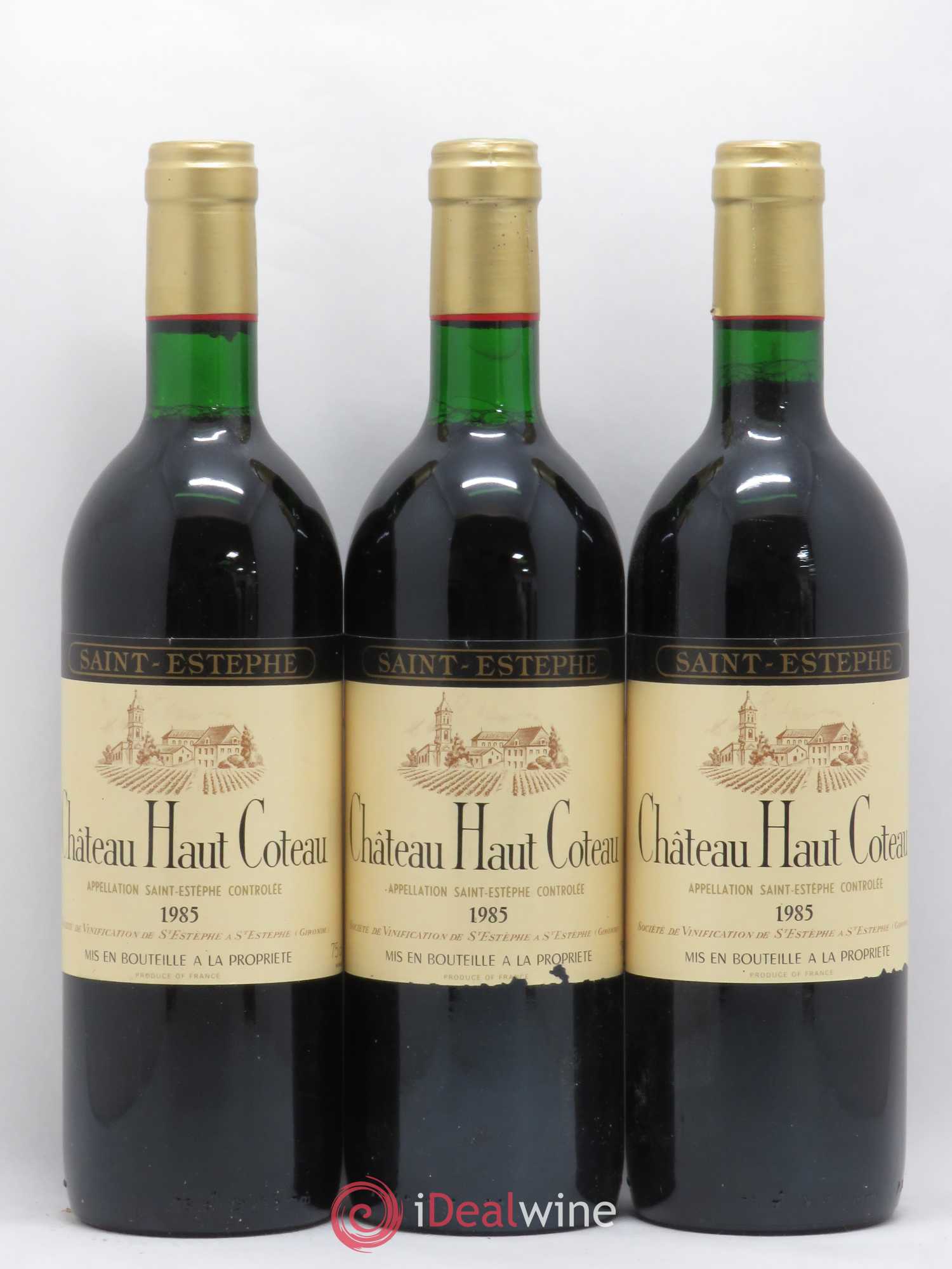 Château Haut Coteau Cru Bourgeois 1985 - Lot de 3 bouteilles - 0
