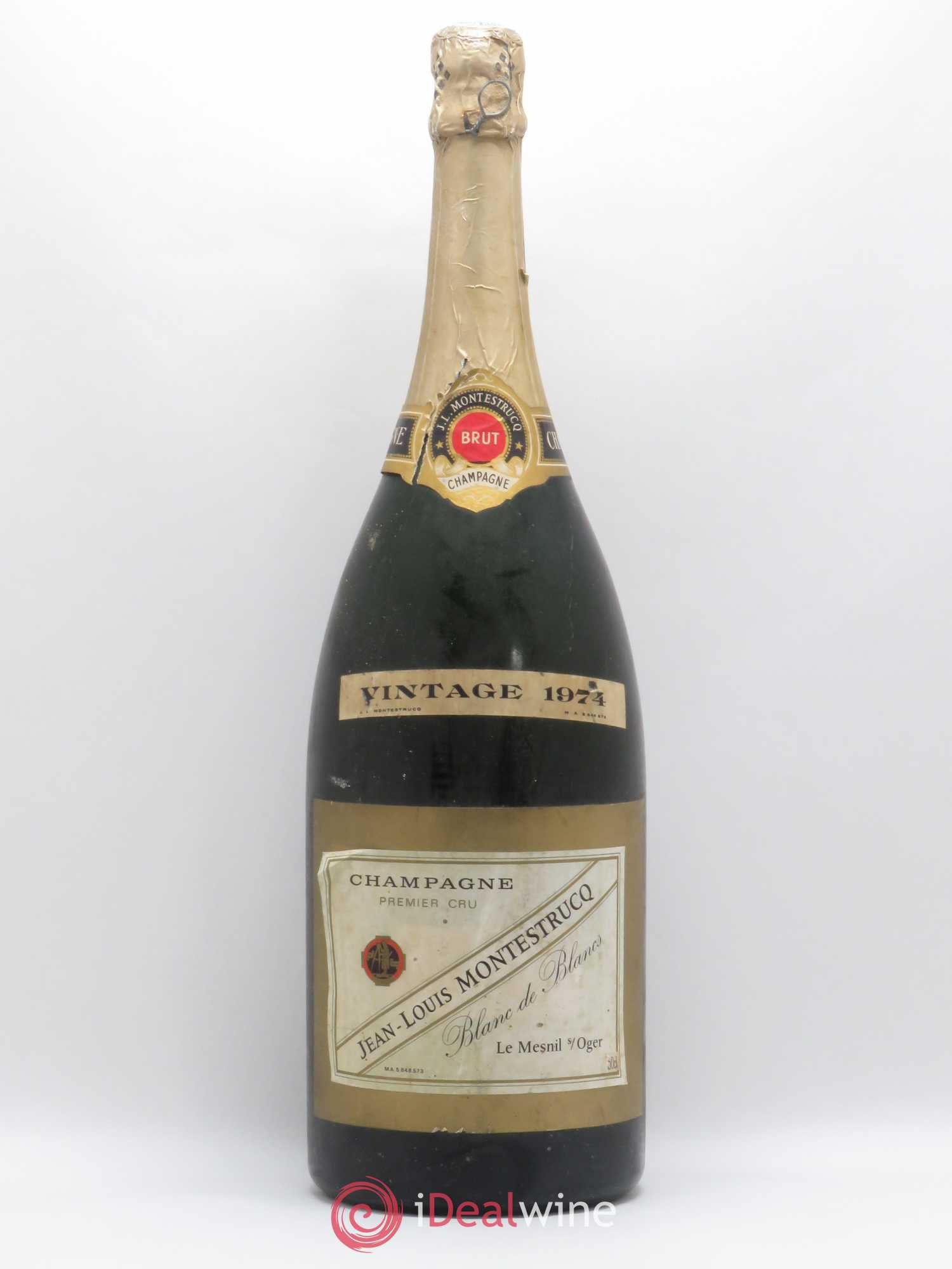 Champagne Jean Louis Montestrucq Blanc de Blancs 1974 - Posten von 1 Magnum - 0