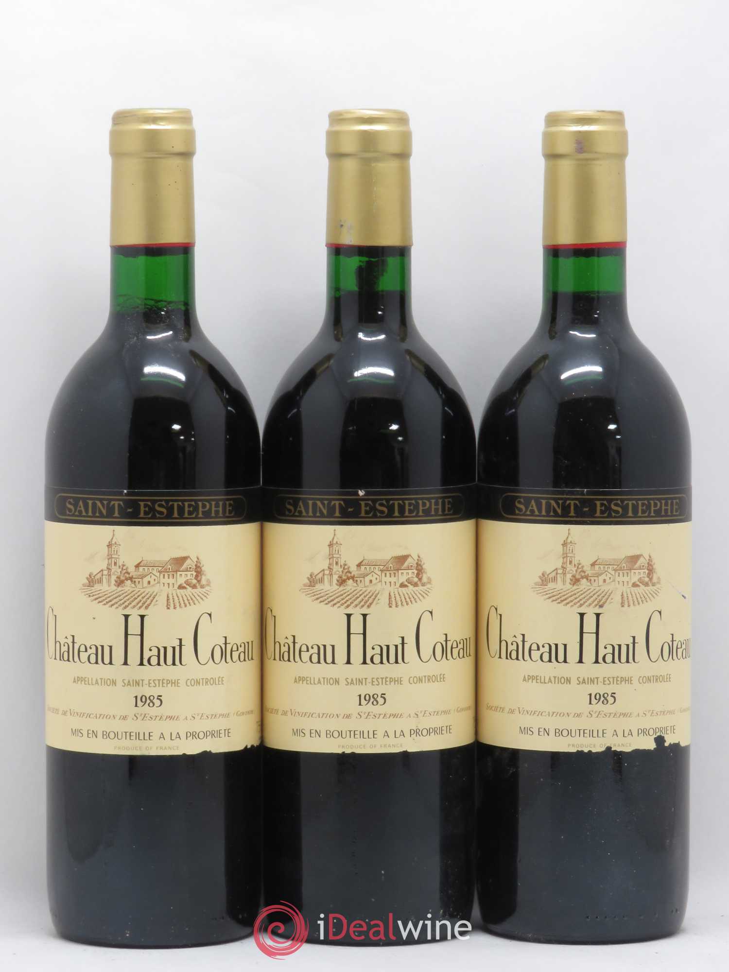 Château Haut Coteau Cru Bourgeois 1985 - Lot de 3 bouteilles - 0