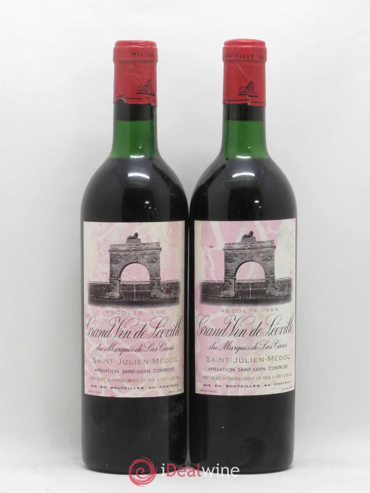 Château Léoville Las Cases 2ème Grand Cru Classé 1966 - Lot de 2 bouteilles - 0