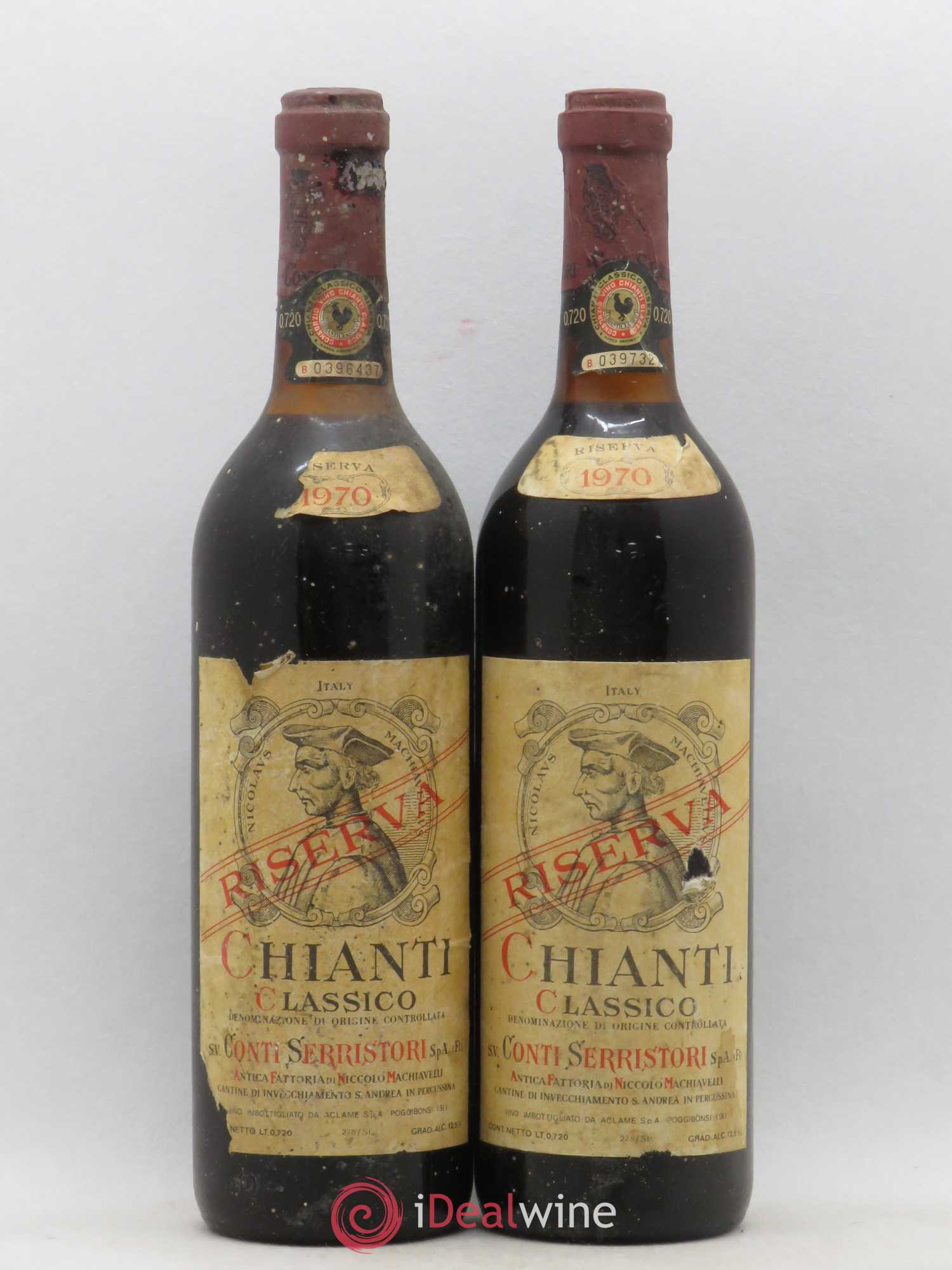Chianti Classico DOCG Niccolò Machiavelli Conti Serristori 1970 - Lotto di 2 bottiglie - 0