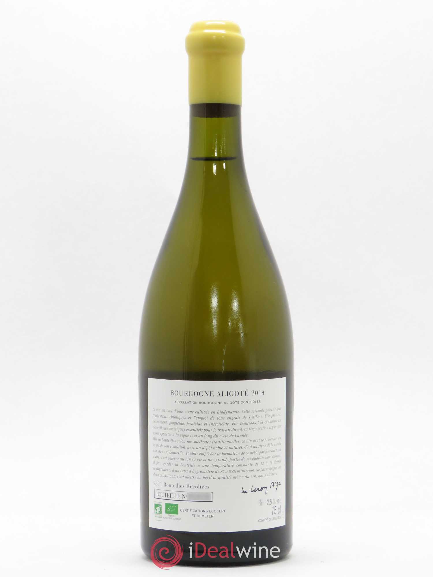 Bourgogne Aligoté Sous Chatelet d'Auvenay (Domaine) 2014 - Lot de 1 bouteille - 1