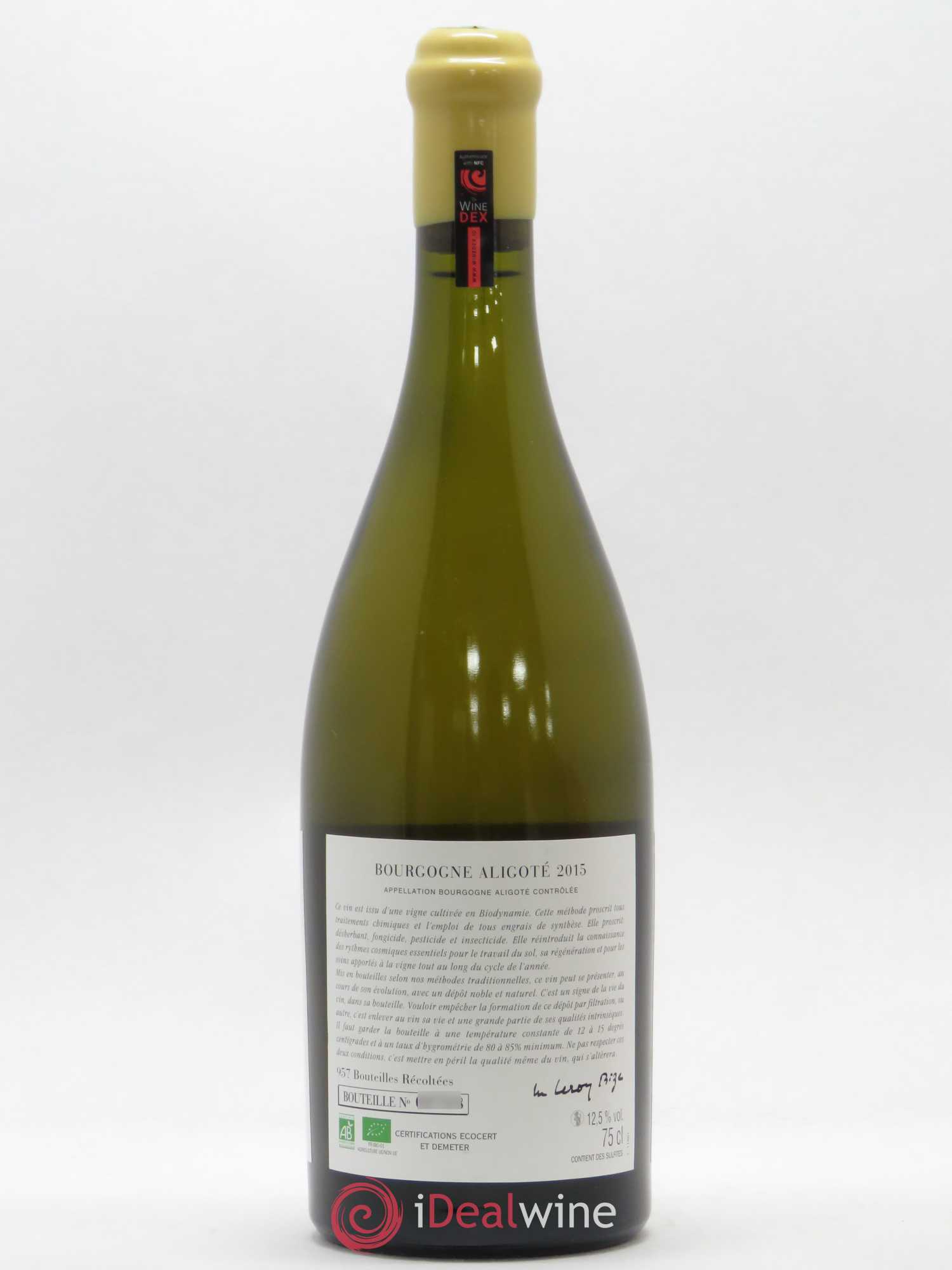 Bourgogne Aligoté Sous Chatelet d'Auvenay (Domaine) 2015 - Lot de 1 bouteille - 1