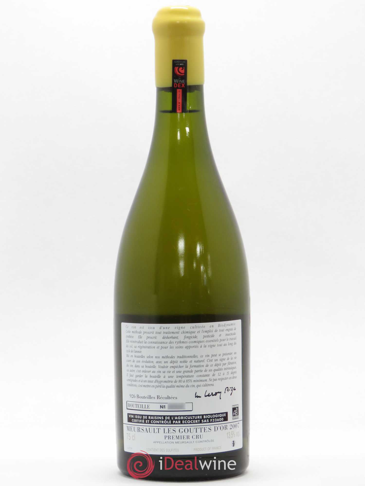 Meursault 1er Cru Les Gouttes d'Or d'Auvenay (Domaine) 2007 - Lot de 1 bouteille - 1