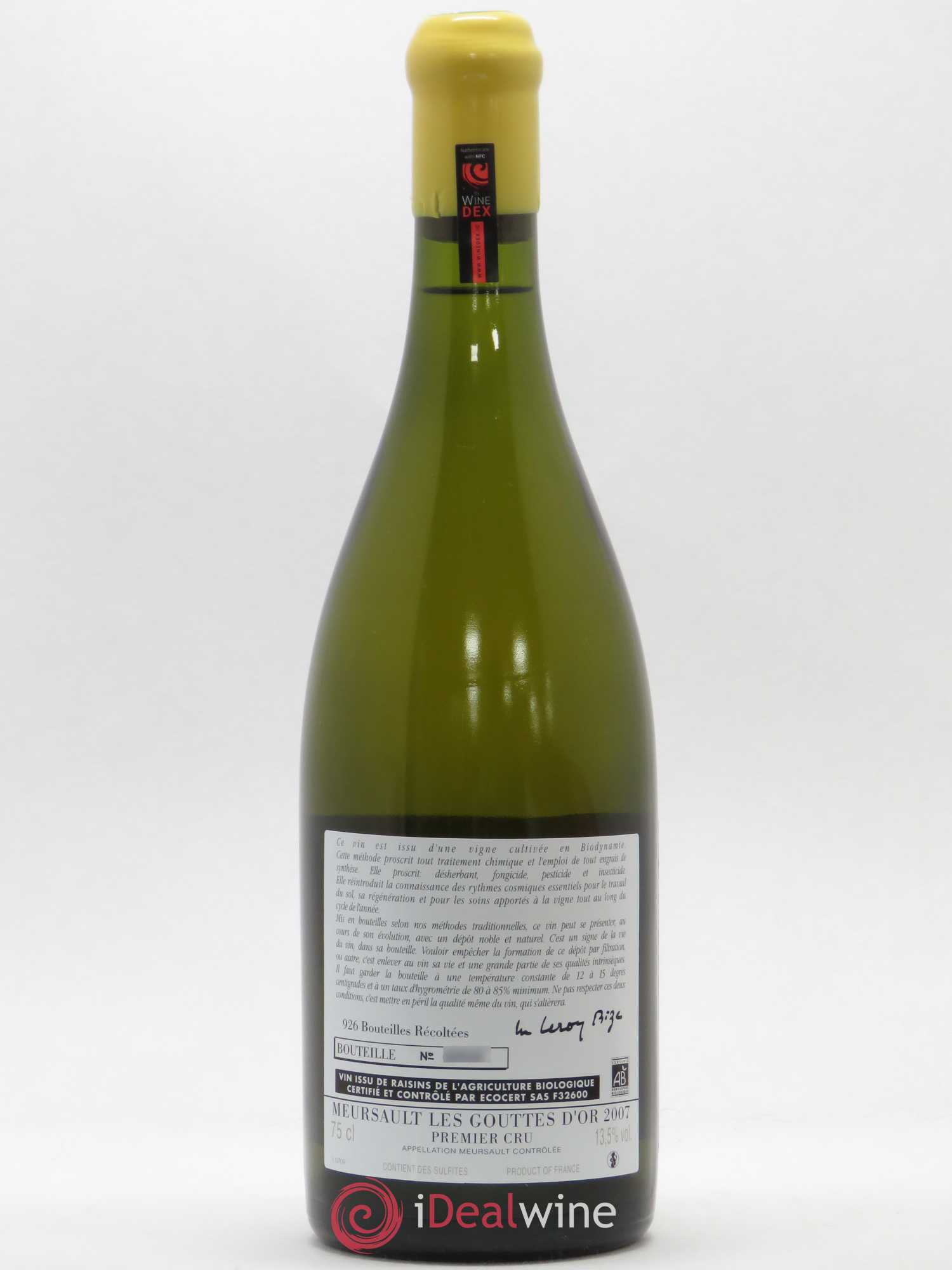 Meursault 1er Cru Les Gouttes d'Or d'Auvenay (Domaine) 2007 - Lot de 1 bouteille - 1