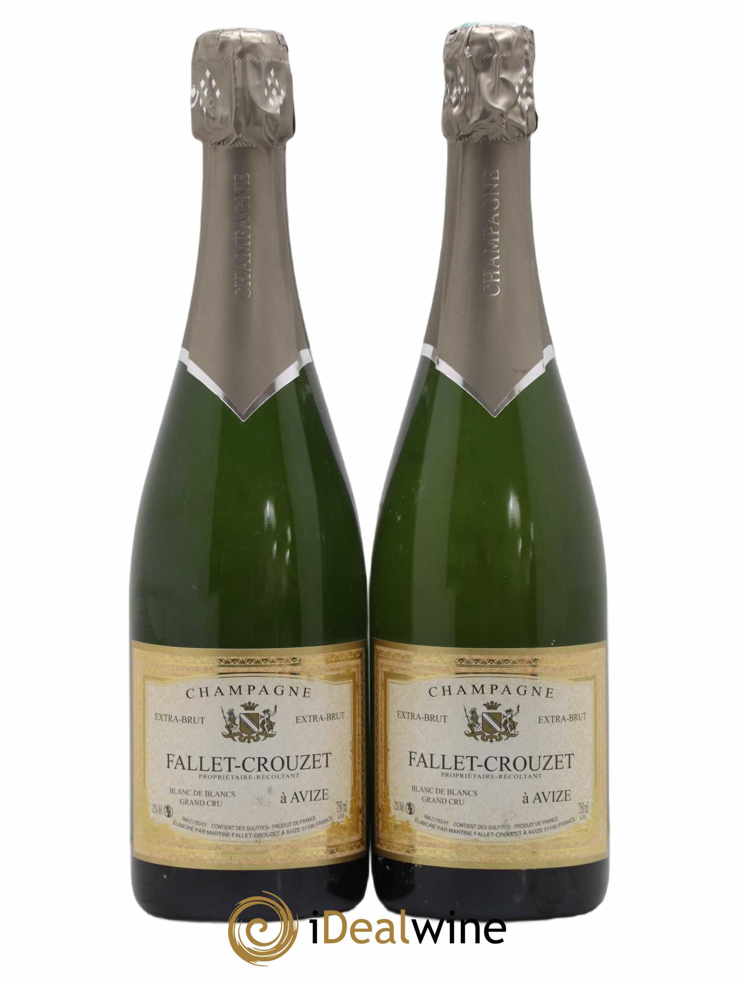 Champagne Grand cru Blanc de blancs extra brut Domaine Fallet Crouzet - Posten von 2 Flaschen - 0
