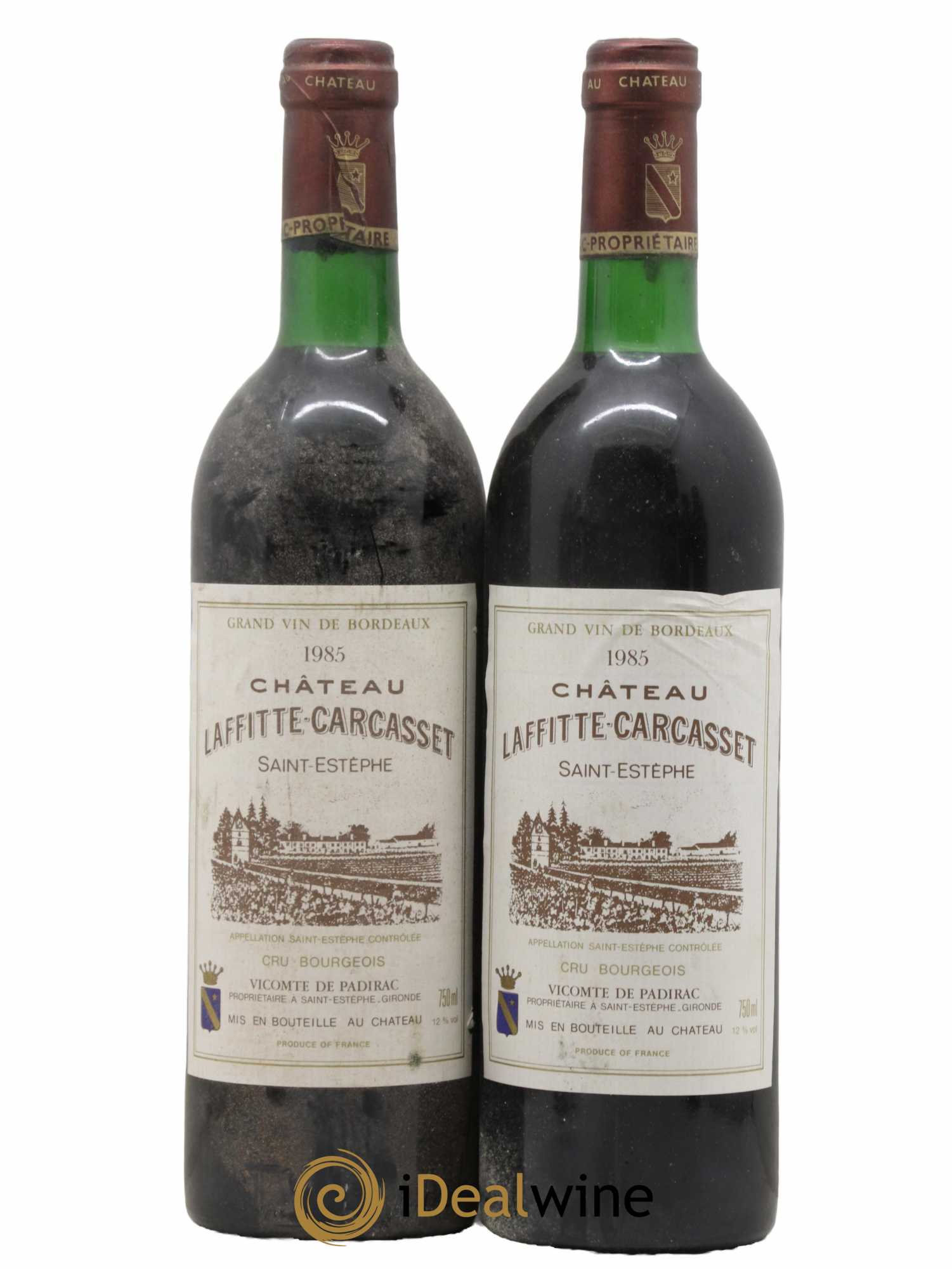 Château Laffitte Carcasset Cru Bourgeois 1985 - Lot de 2 bouteilles - 0