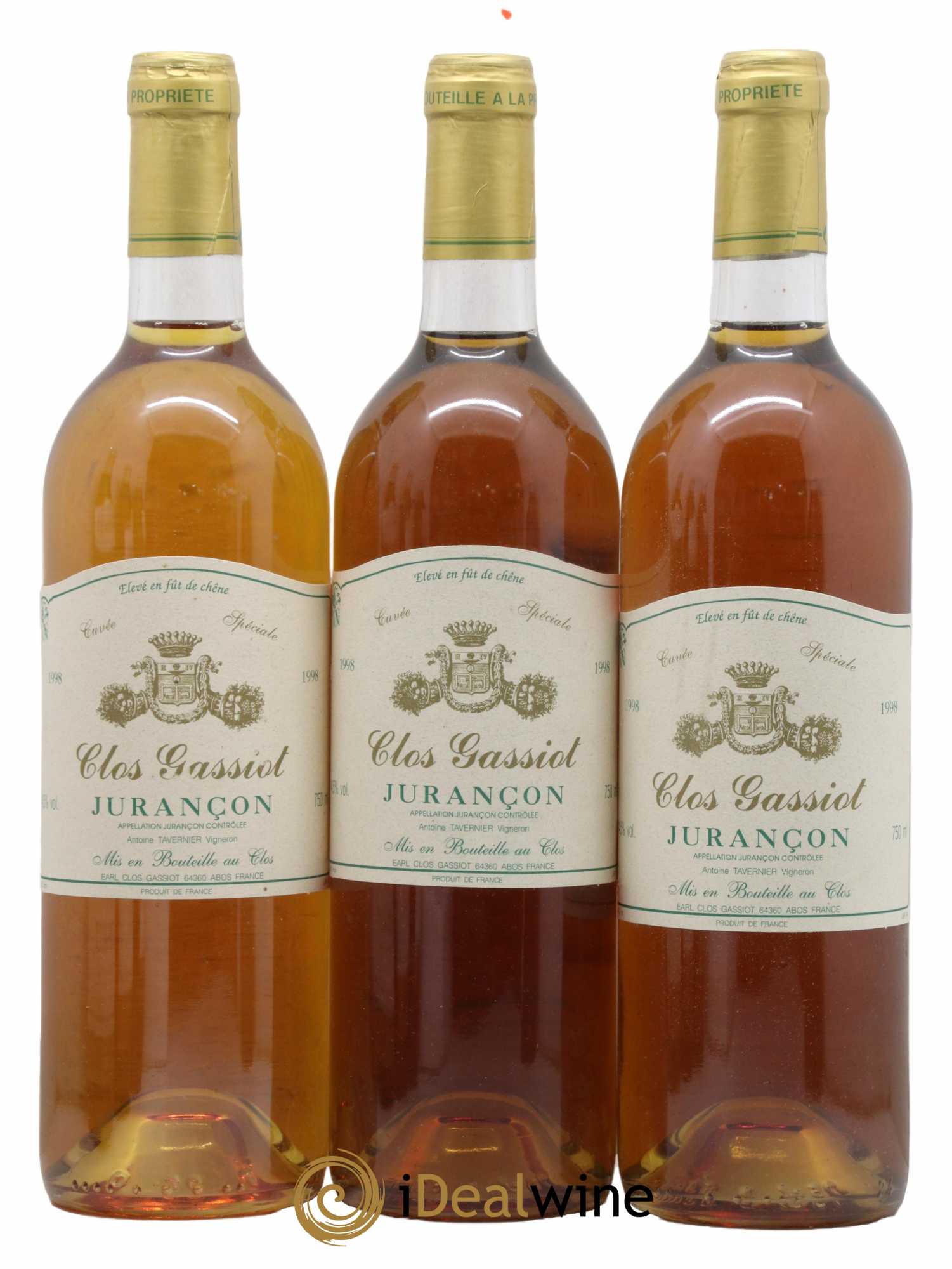 Jurançon Clos Gassiot Cuvée Spéciale 1998 - Lotto di 3 bottiglie - 0
