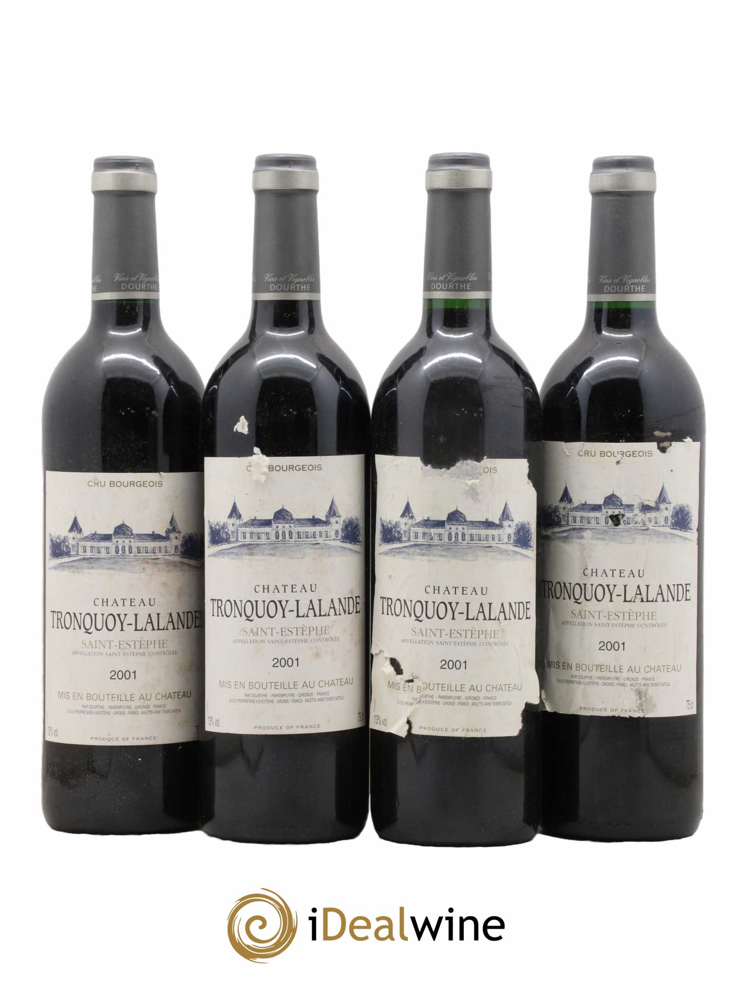 Château Tronquoy Lalande 2001 - Lot de 4 bouteilles - 0