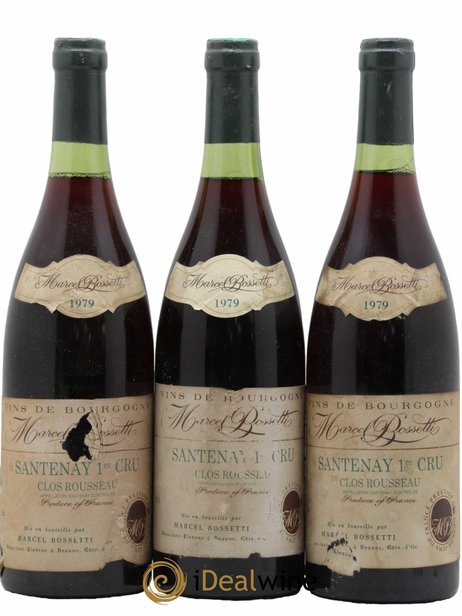 Santenay 1er Cru Clos Rousseau Marcel Bossetti 1979 - Lot de 3 bouteilles - 0