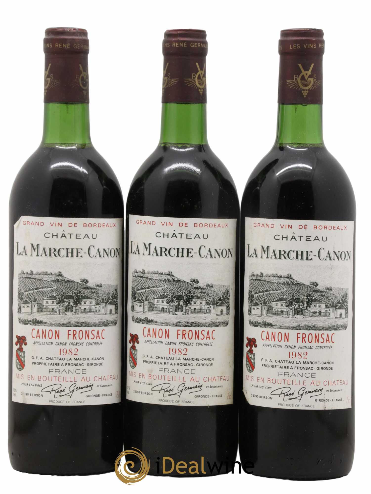Canon-Fronsac Château La Marche 1982 - Lot de 3 bouteilles - 0