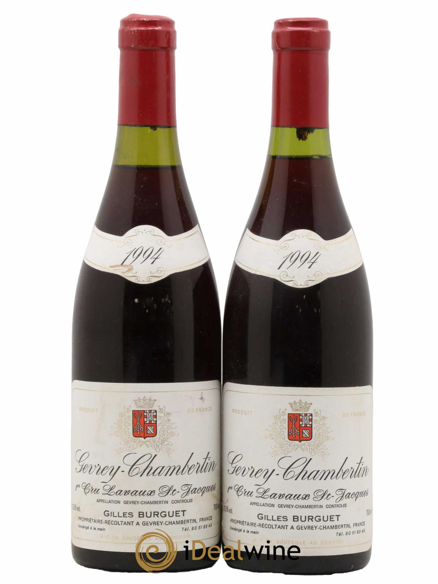 Gevrey-Chambertin 1er Cru Lavaux Saint Jacques Gilles Burguet 1994 - Lot de 2 bouteilles - 0