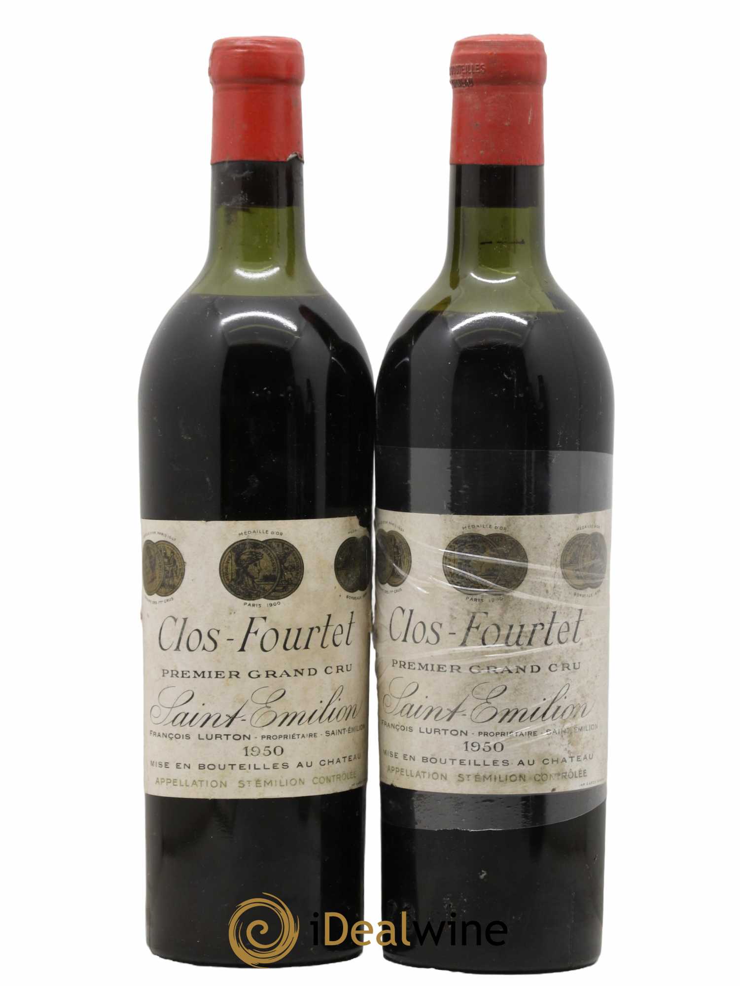 Clos Fourtet 1er Grand Cru Classé B 1950 - Lot de 2 bouteilles - 0