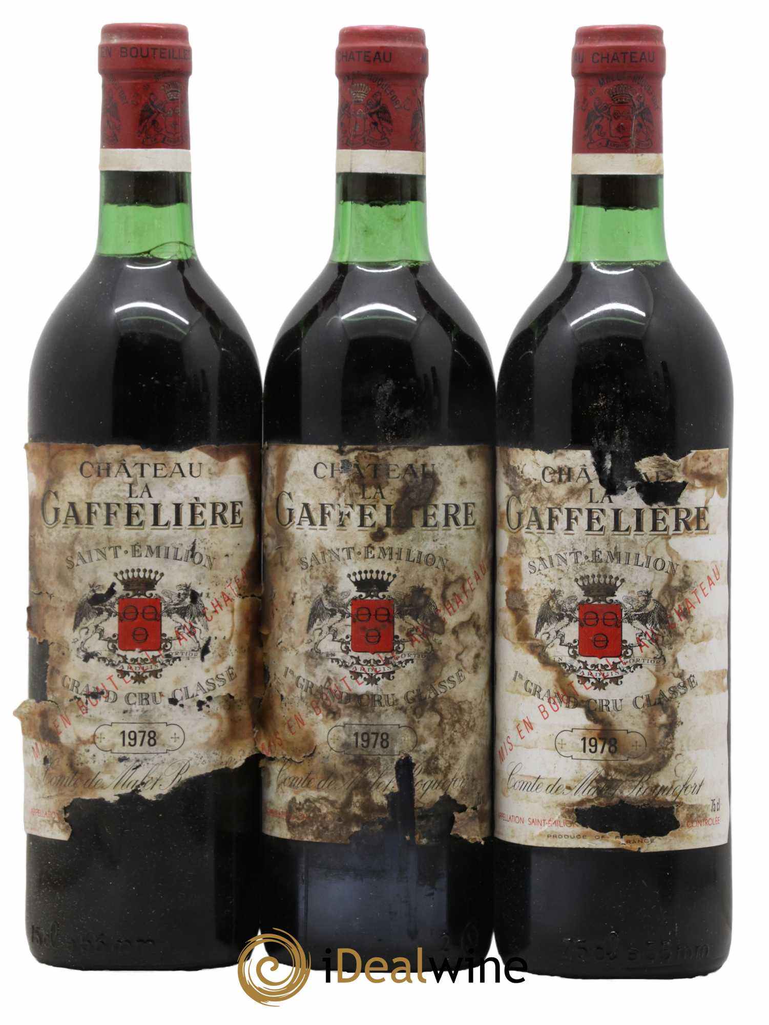 Château la Gaffelière 1er Grand Cru Classé B 1978 - Lot de 3 bouteilles - 0