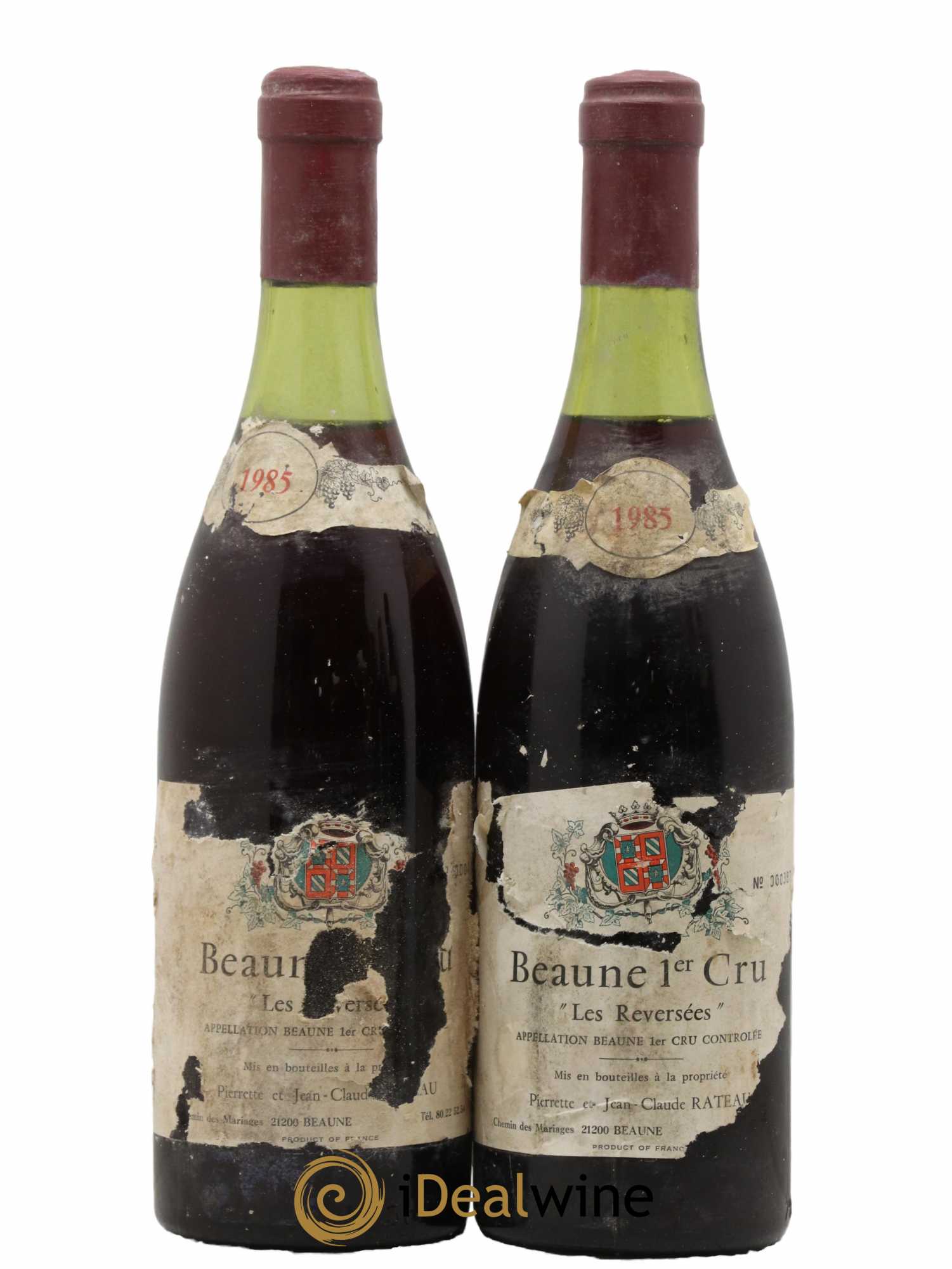 Beaune 1er Cru Les Reversées Rateau 1985 - Lot de 2 bouteilles - 0
