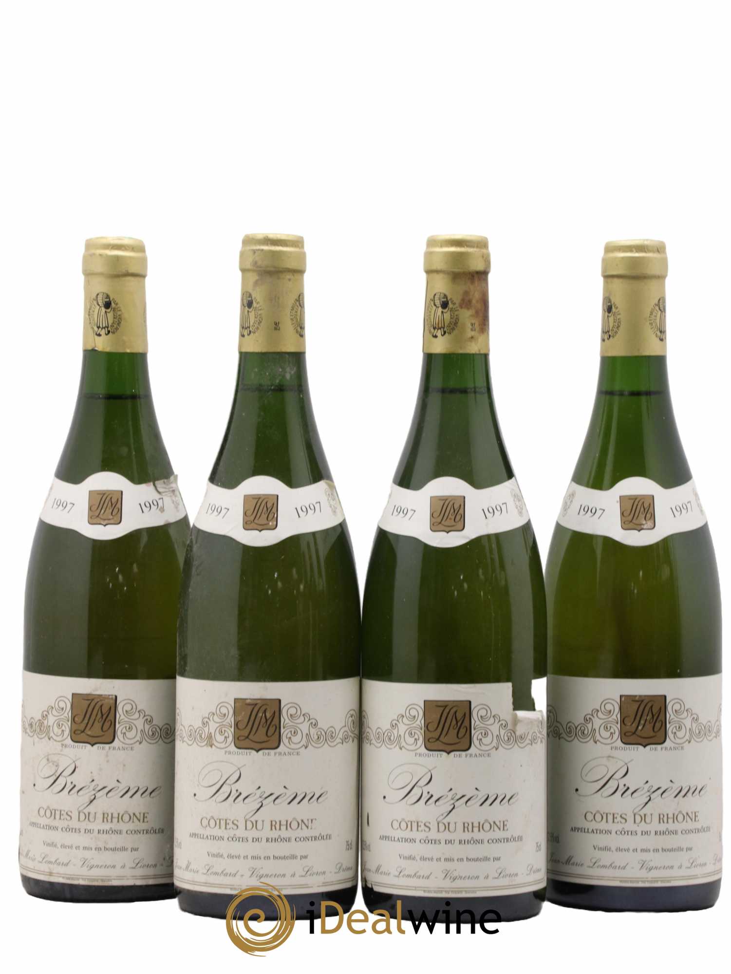 Côtes-du-Rhône Brezeme Jean Marie Lombard 1997 - Lot de 4 bouteilles - 0