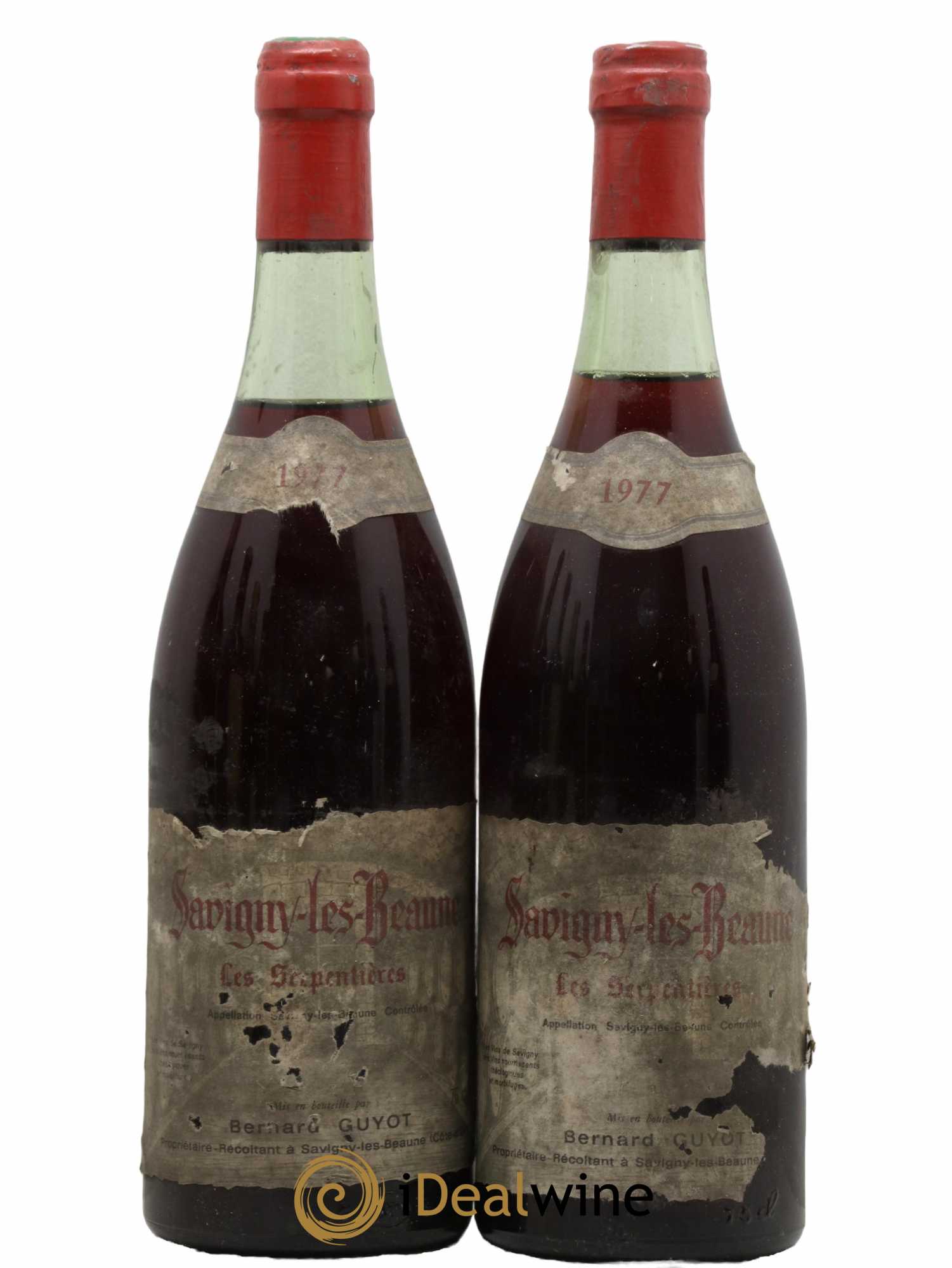 Savigny-lès-Beaune 1er Cru Serpentieres Bernard Guyot 1977 - Lot de 2 bouteilles - 0