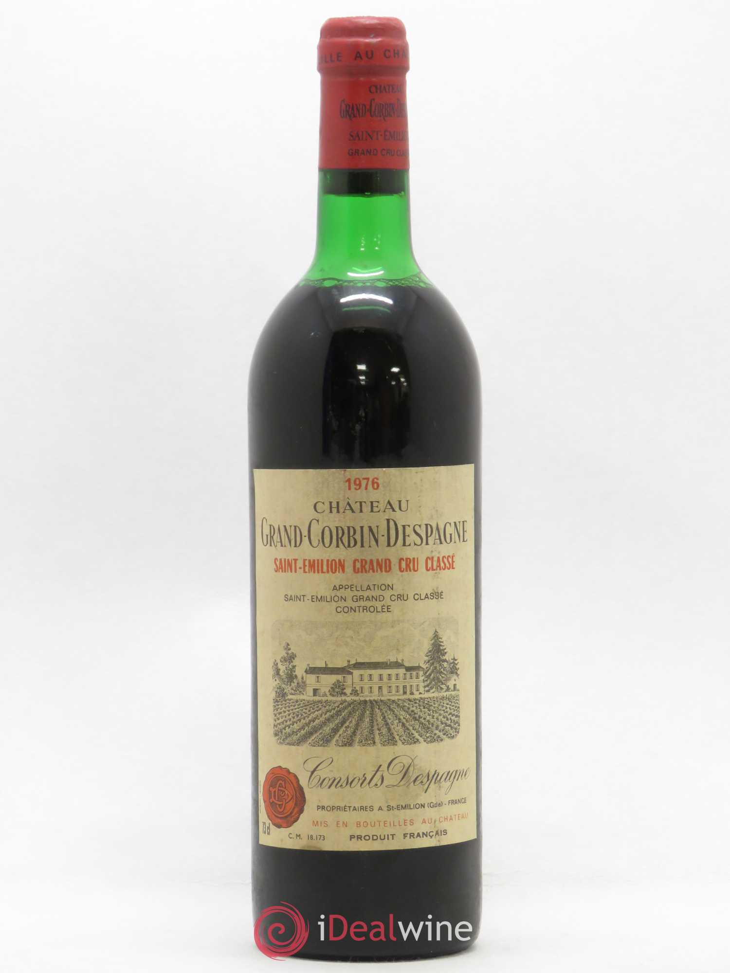 Château Grand Corbin Despagne Grand Cru Classé 1976 - Lot de 1 bouteille - 0