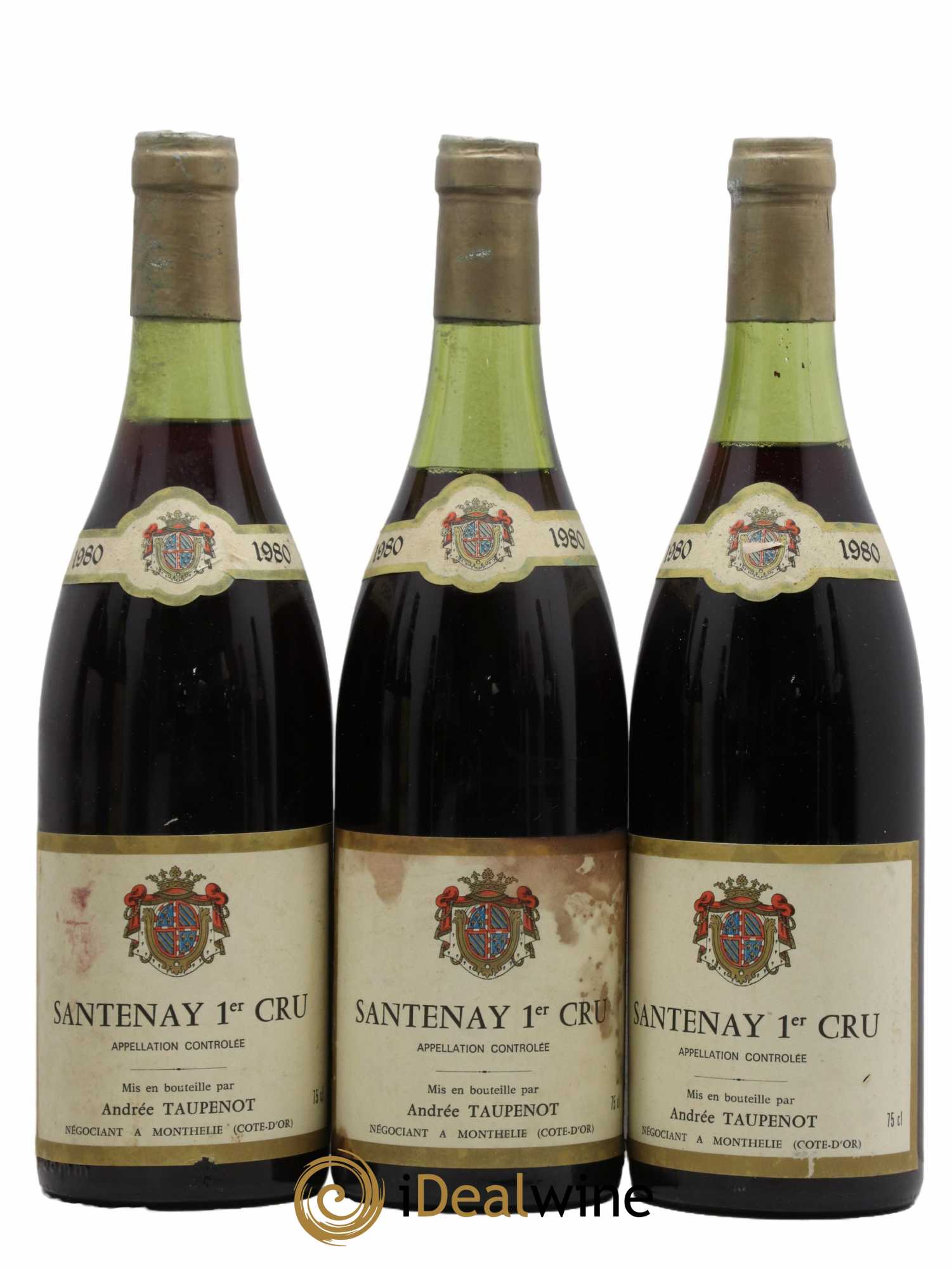 Santenay 1er Cru Andre Taupenot 1980 - Lot de 3 bouteilles - 0