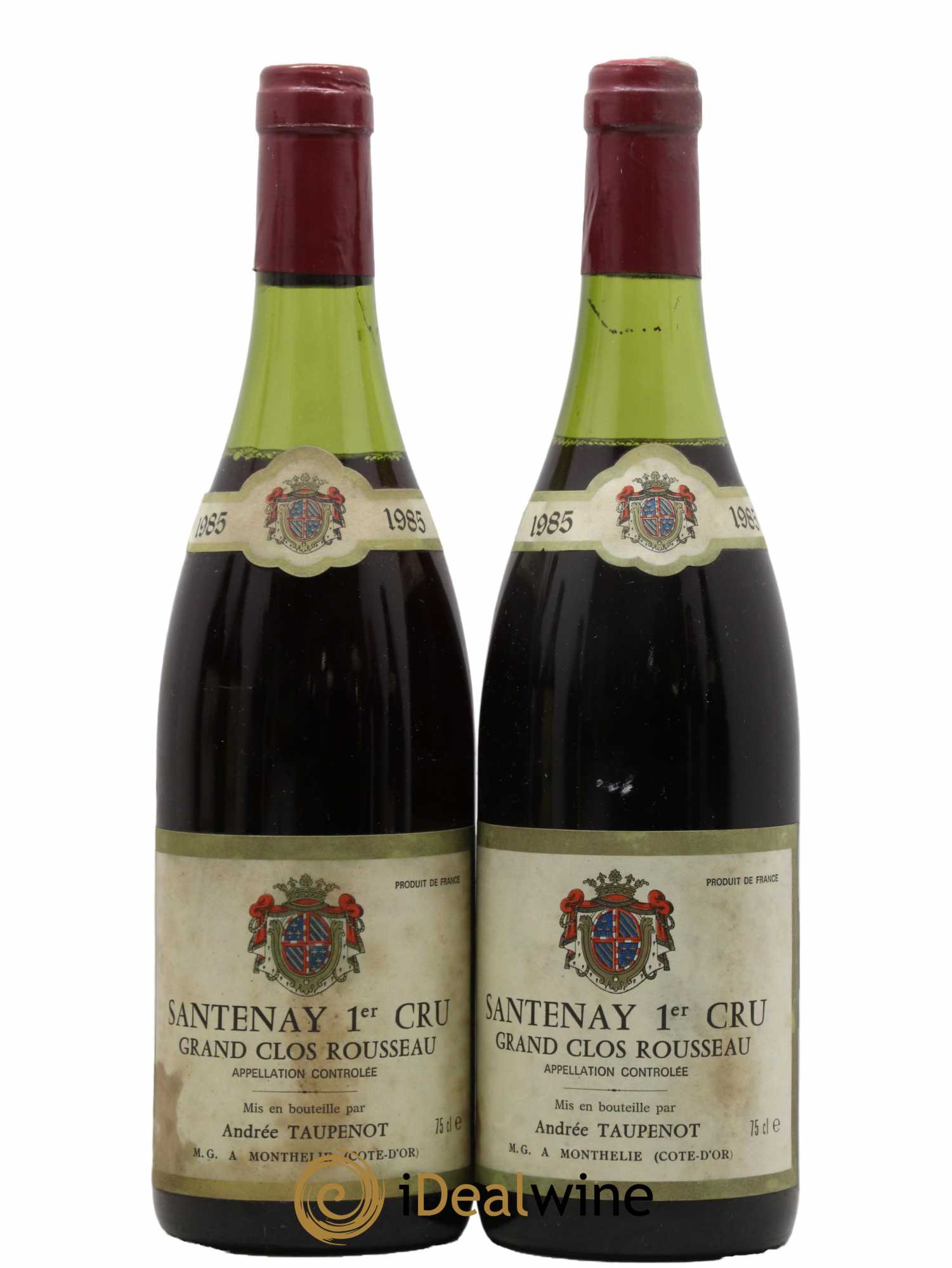 Santenay 1er Cru Grand Clos Rousseau Andre Taupenot 1985 - Lot de 2 bouteilles - 0