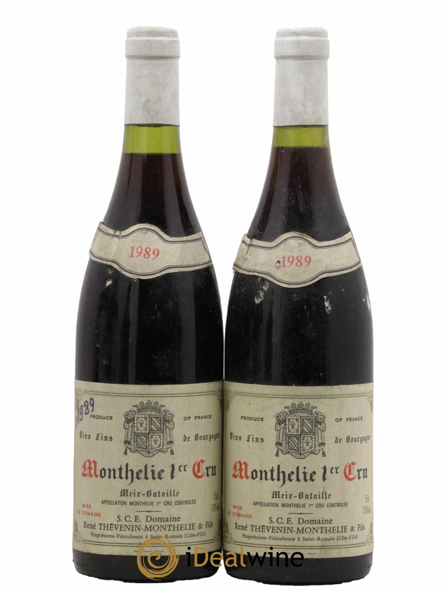 Monthélie 1er Cru Thevenin Meix Bataille 1989 - Lot de 2 bouteilles - 0