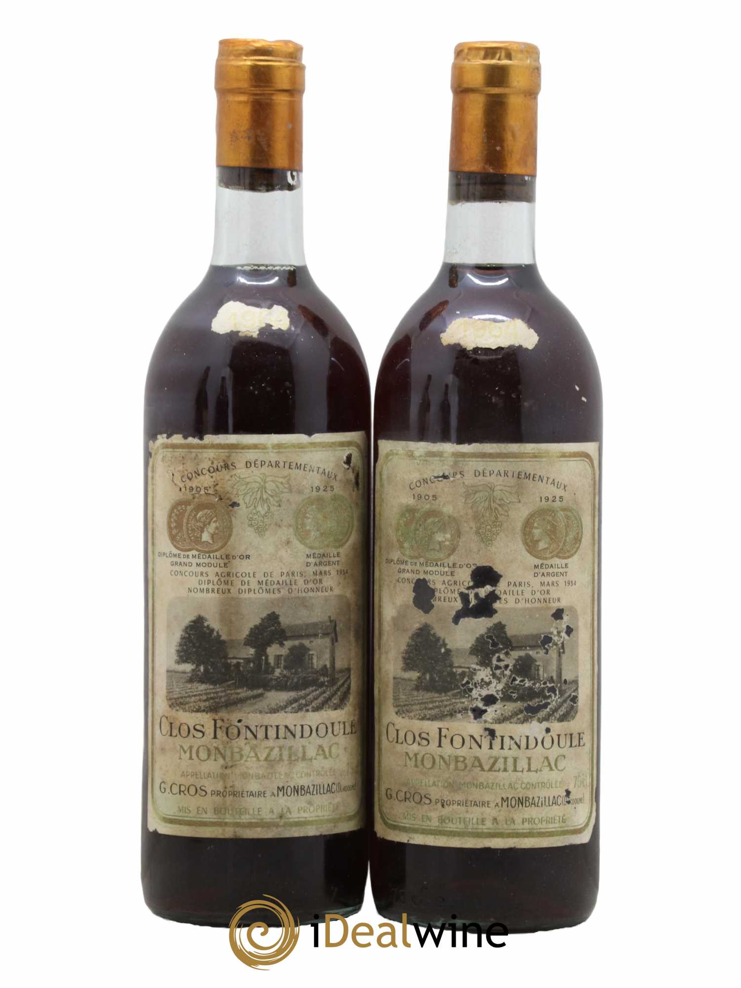 Monbazillac Clos Fontindoule 1964 - Lotto di 2 bottiglie - 0