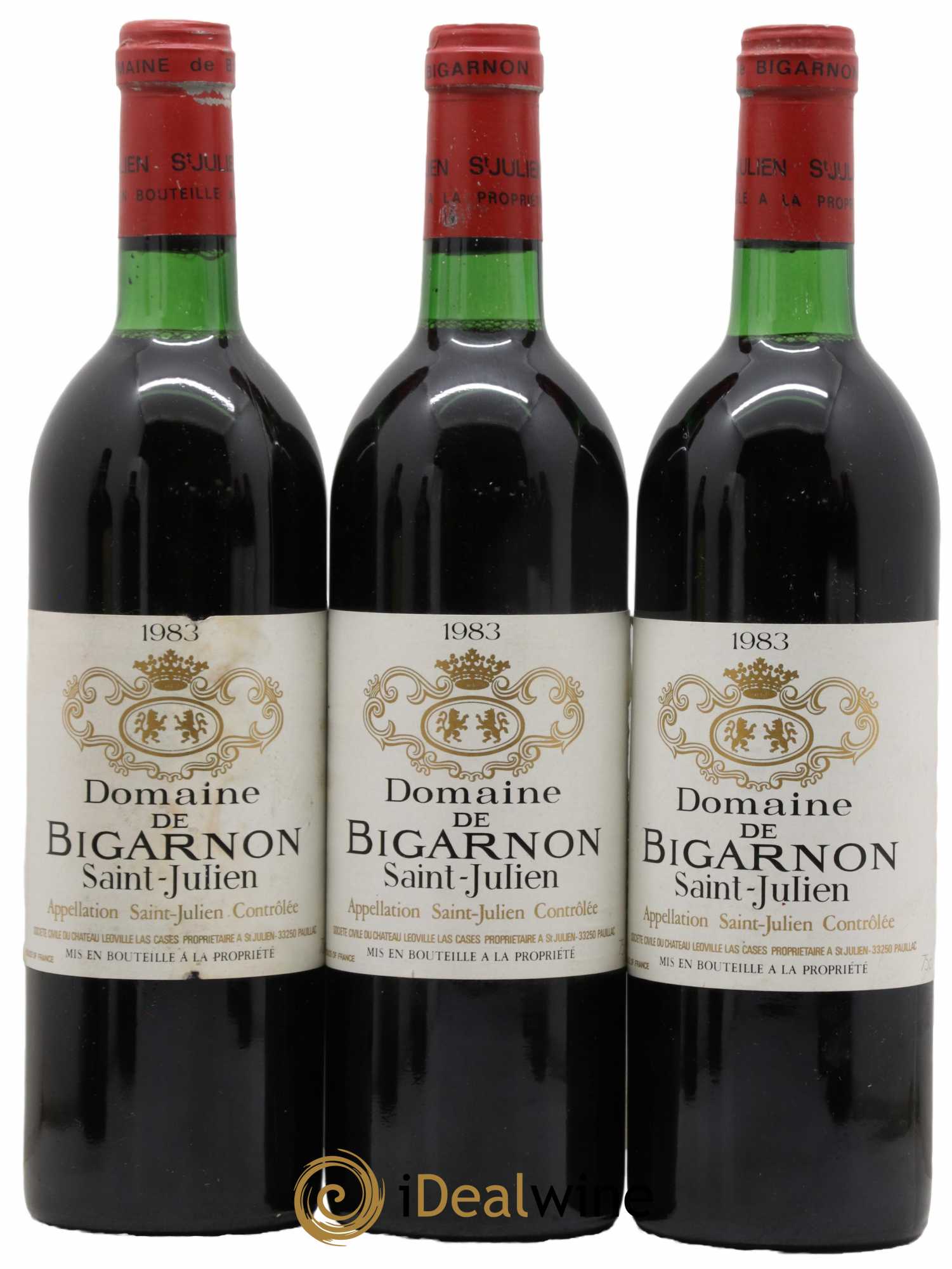 Saint-Julien Domaine De Bigarnon 1983 - Lot de 3 bouteilles - 0