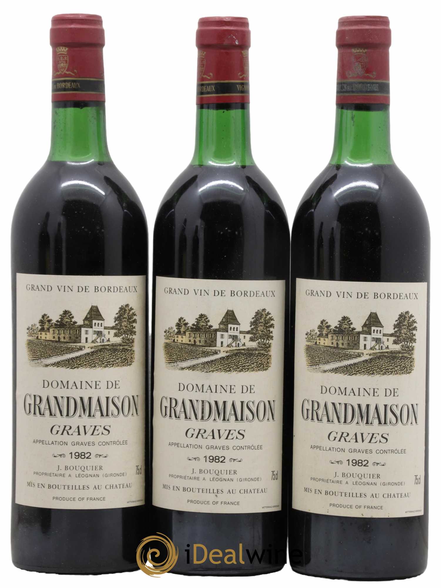 Graves Domaine De Grandmaison 1982 - Lot de 3 bouteilles - 0