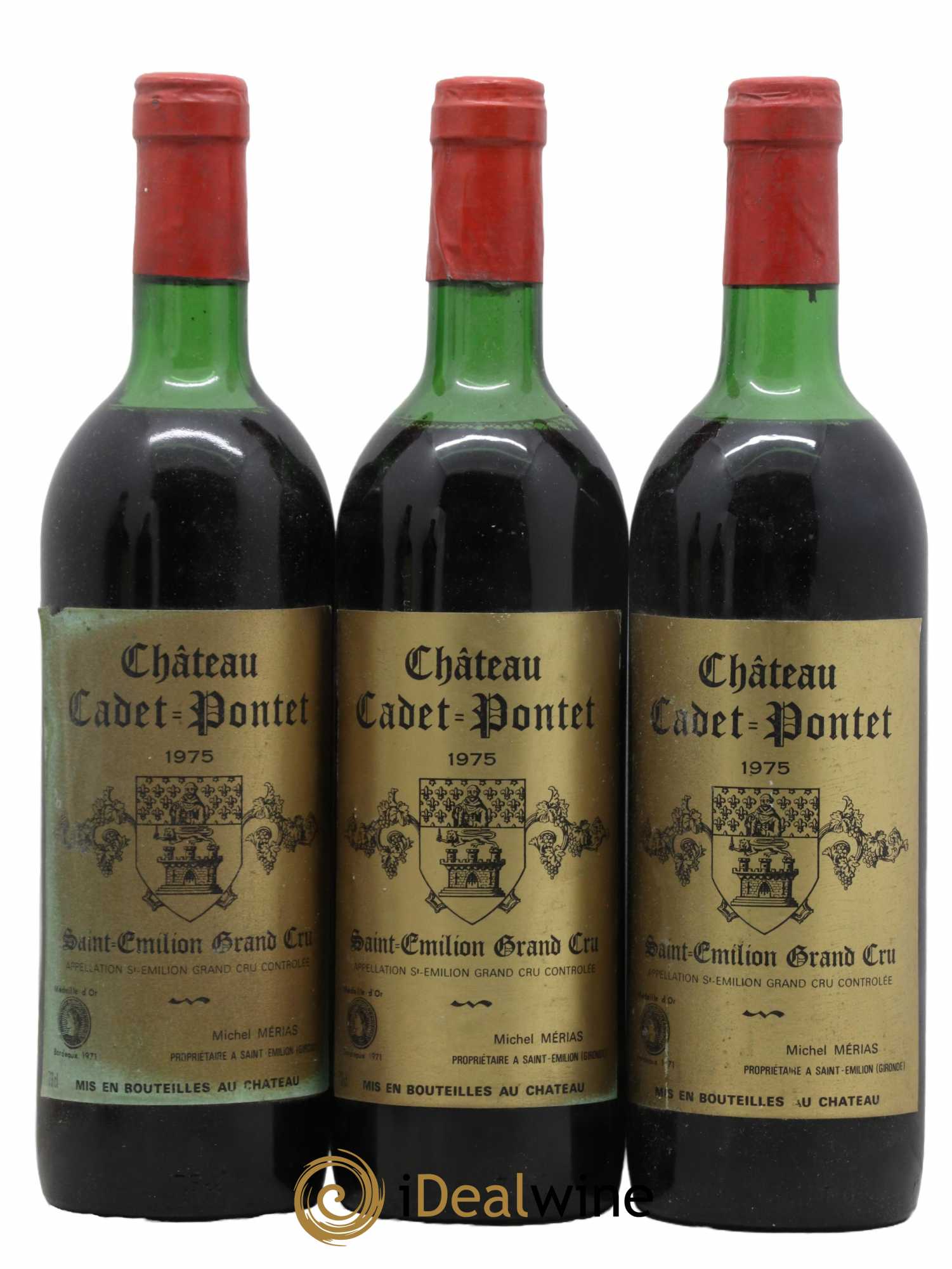 Saint-Émilion Grand Cru Cadet Pontet 1975 - Lot de 3 bouteilles - 0