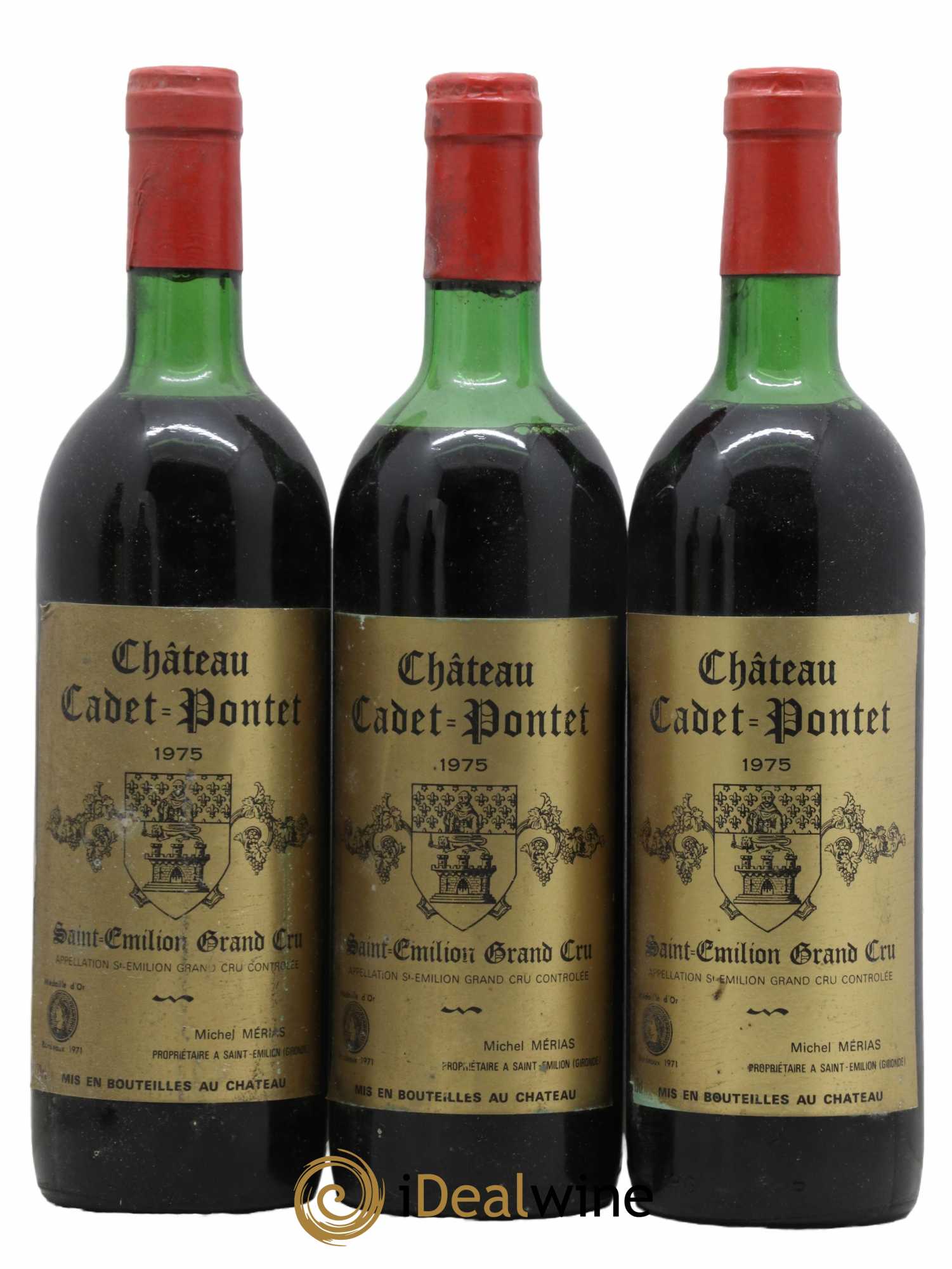 Saint-Émilion Grand Cru Cadet Pontet 1975 - Lot de 3 bouteilles - 0