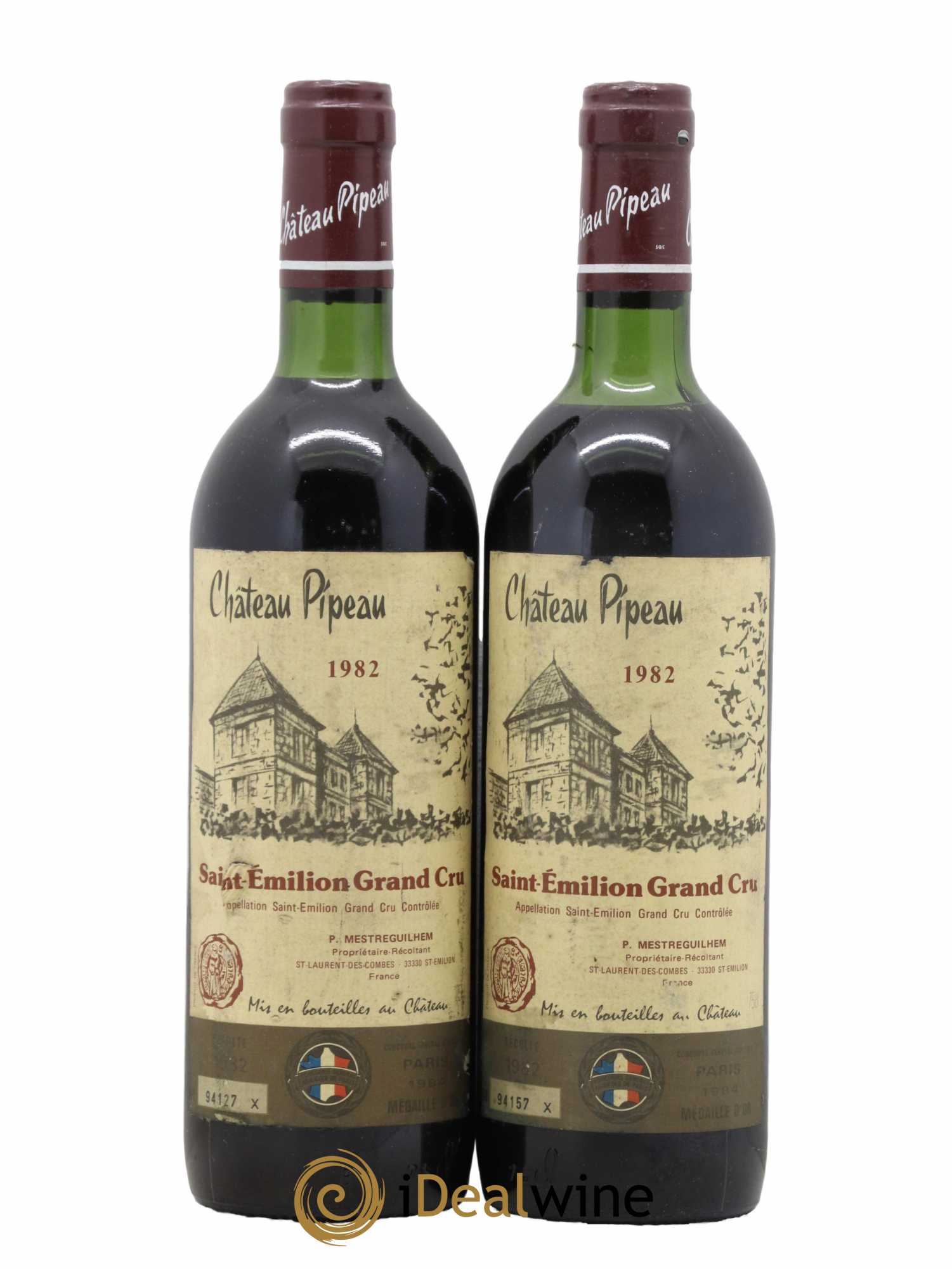 Château Pipeau 1982 - Lot de 2 bouteilles - 0