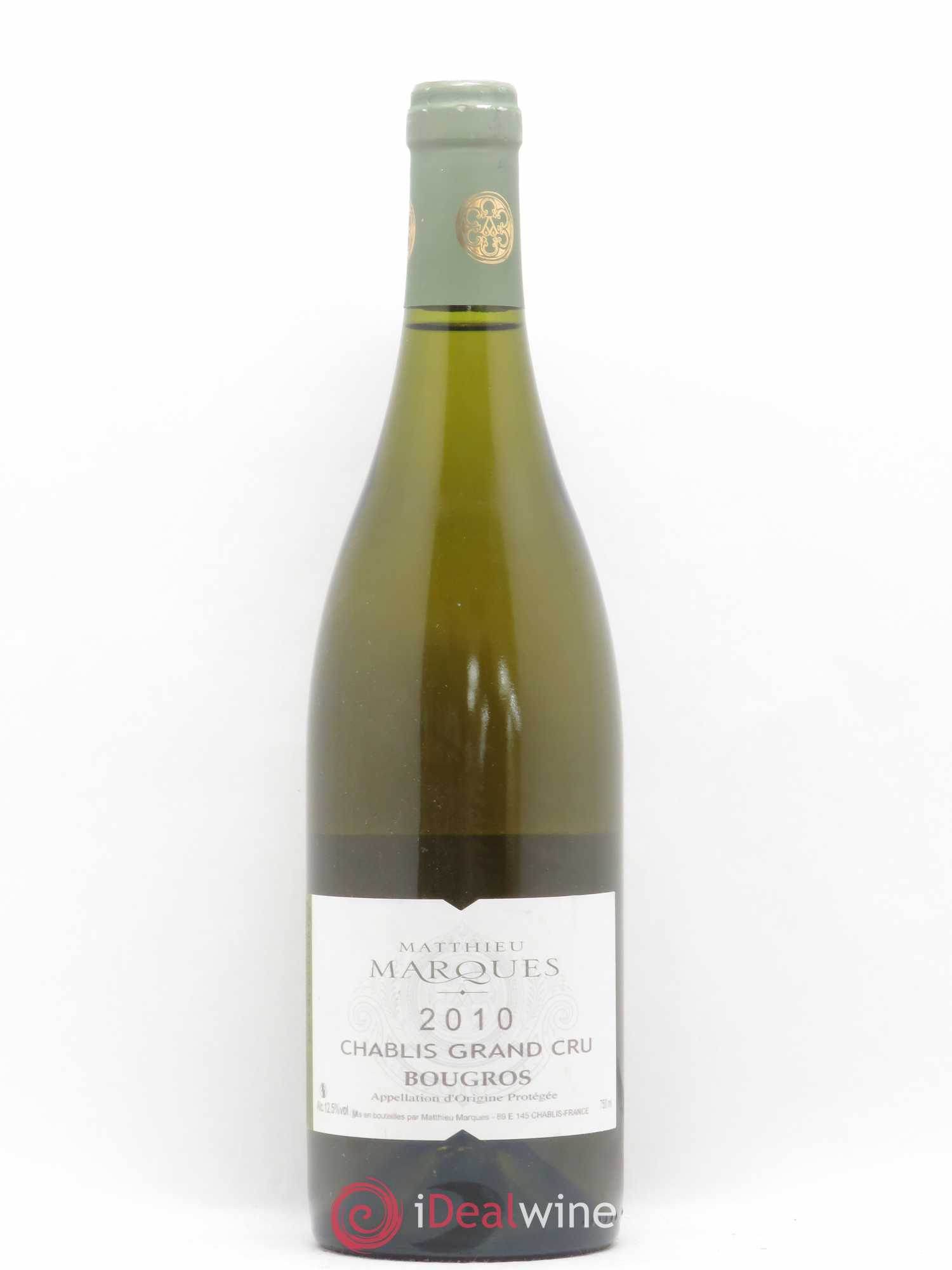 Chablis Grand Cru Bougros Matthieu Marques 2010 - Posten von 1 Flasche - 0