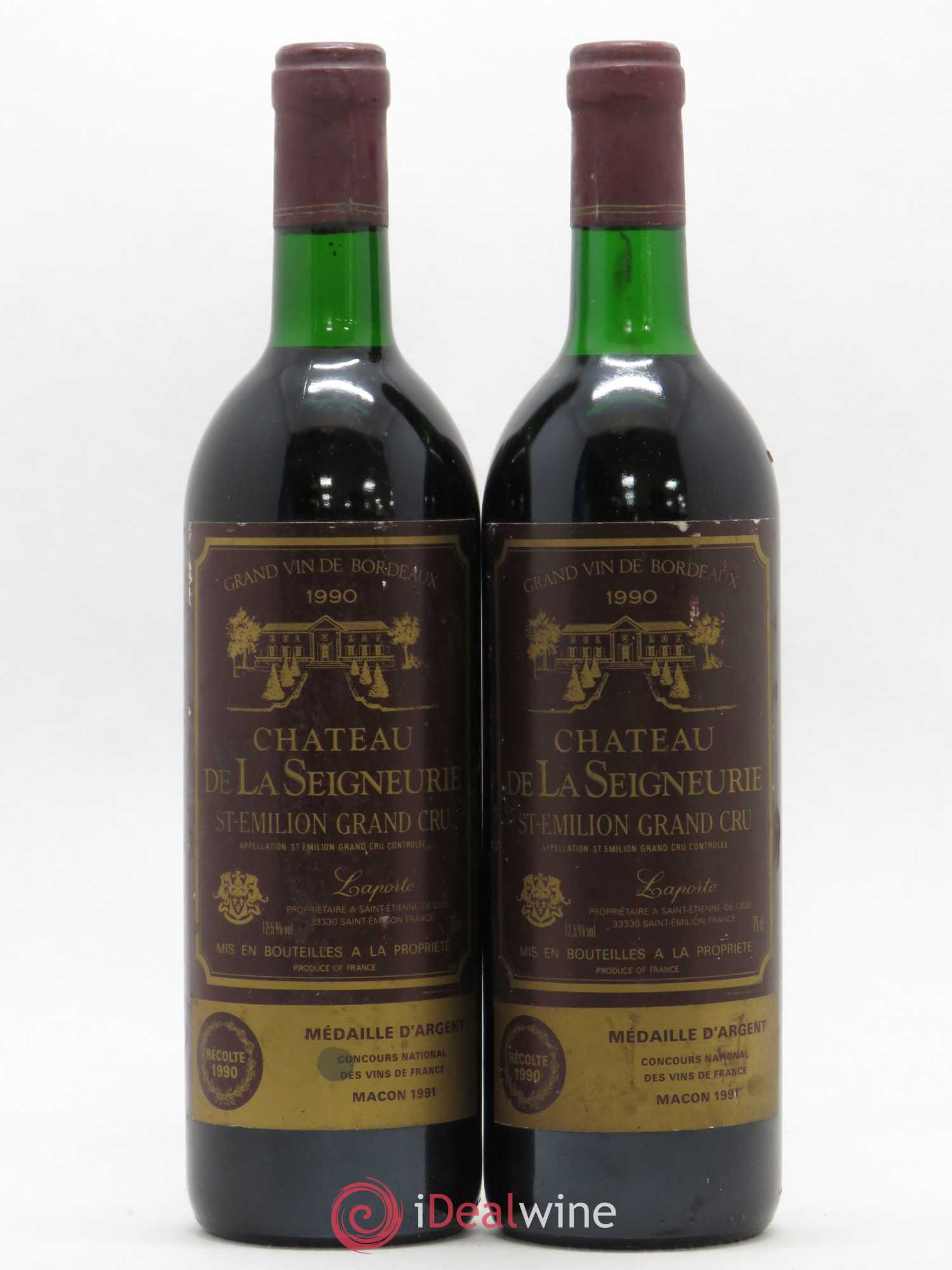Saint-Émilion Château de La Seigneurie 1990 - Posten von 2 Flaschen - 0