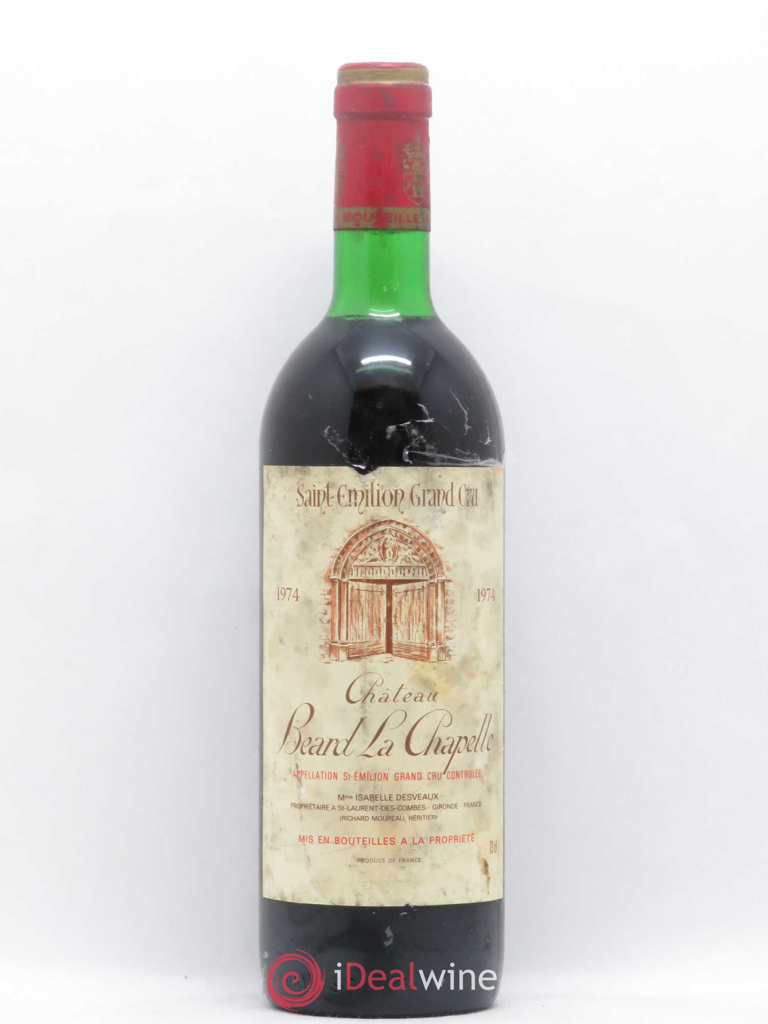 Saint-Émilion Grand Cru Château Beard La Chapelle (sans prix de réserve) 1974 - Posten von 1 Flasche - 0
