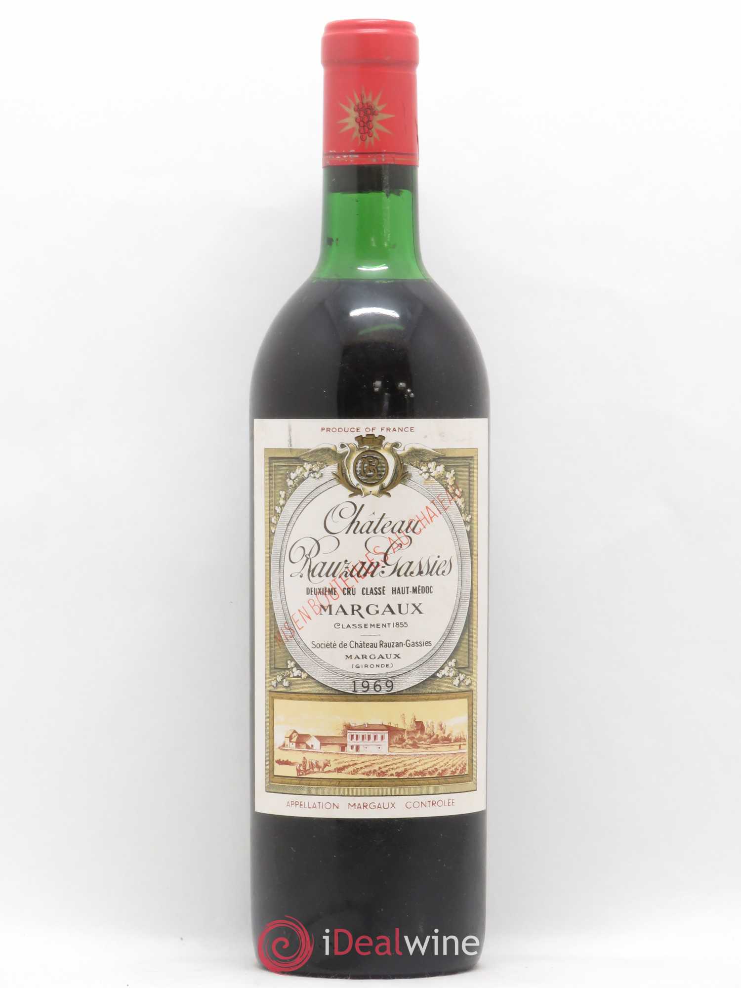Château Rauzan-Gassies 2ème Grand Cru Classé 1969 - Lot de 1 bouteille - 0