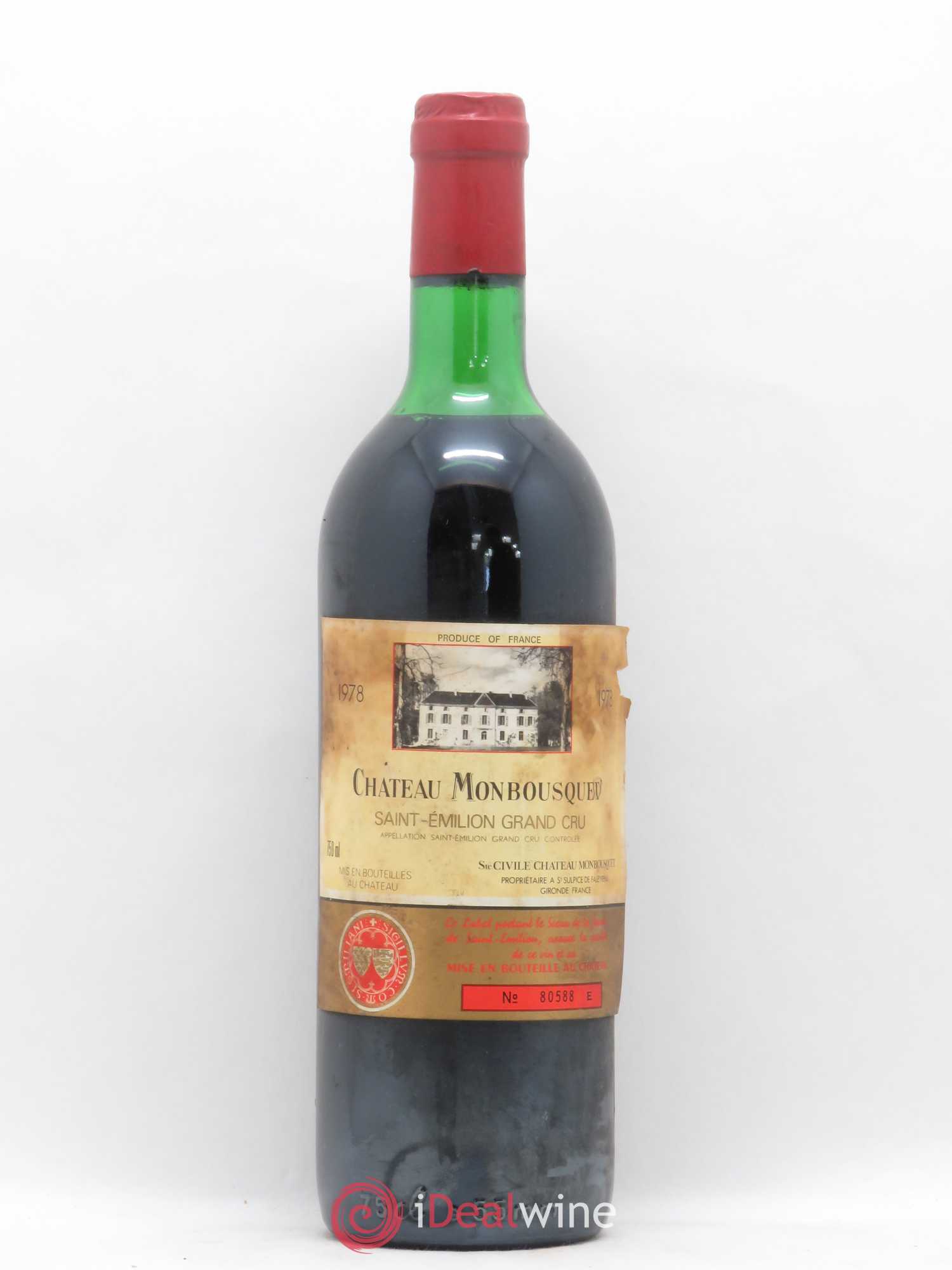 Château Monbousquet Grand Cru Classé 1978 - Lot de 1 bouteille - 0