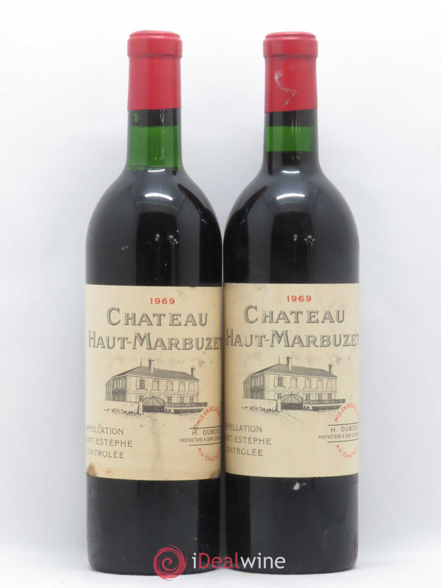 Château Haut Marbuzet 1969 - Lot de 2 bouteilles - 0