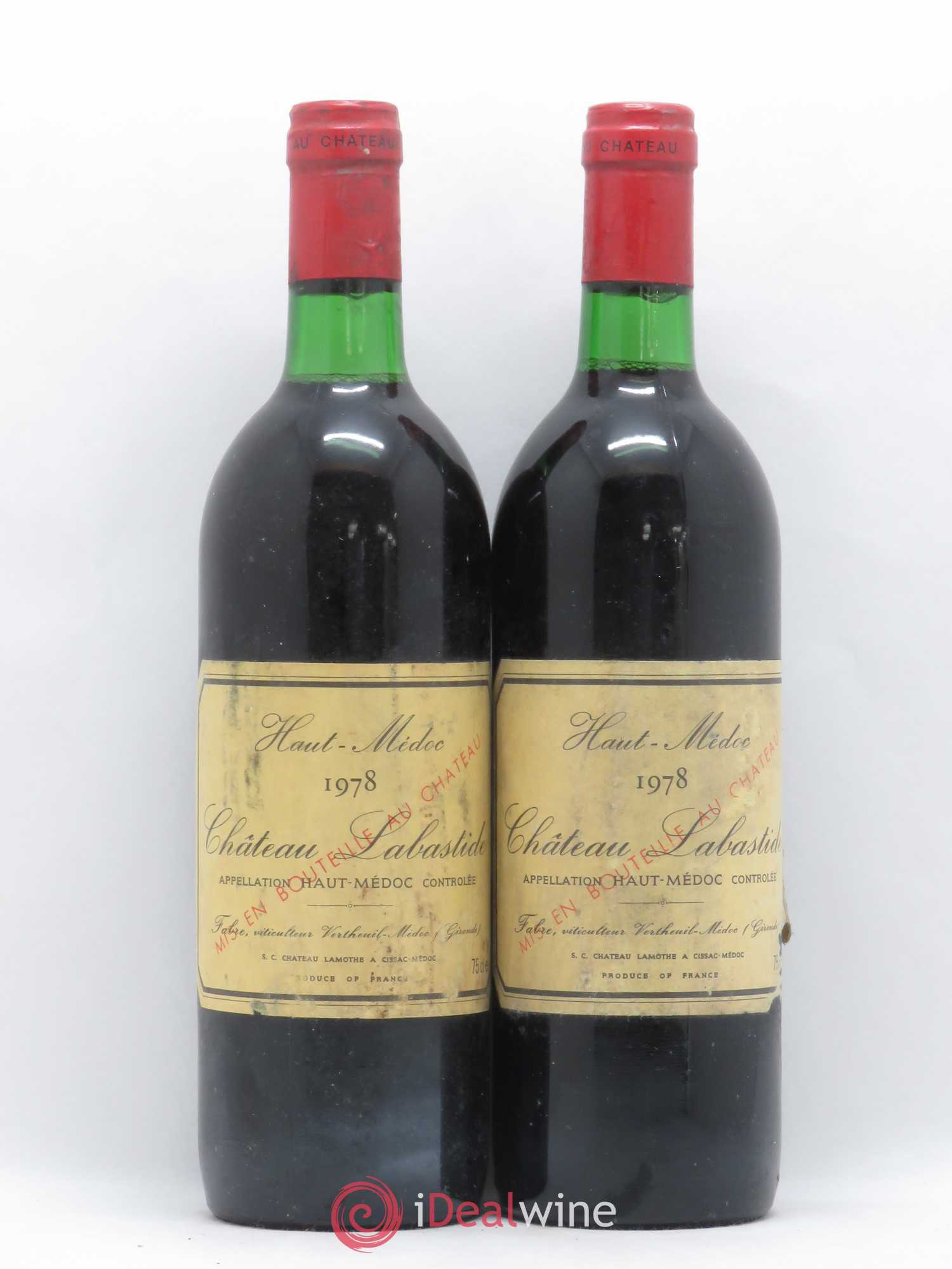 Haut Médoc Château Labastide 1978 - Lot de 2 bouteilles - 0