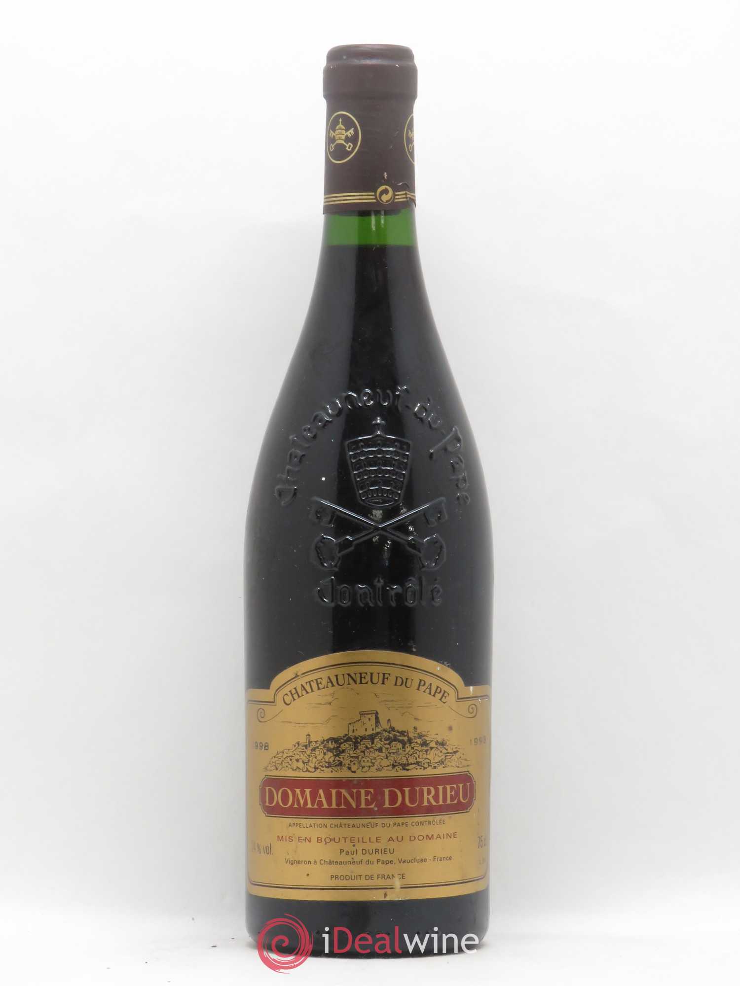 Châteauneuf-du-Pape Paul Durieu (sans prix de réserve) 1998 - Posten von 1 Flasche - 0