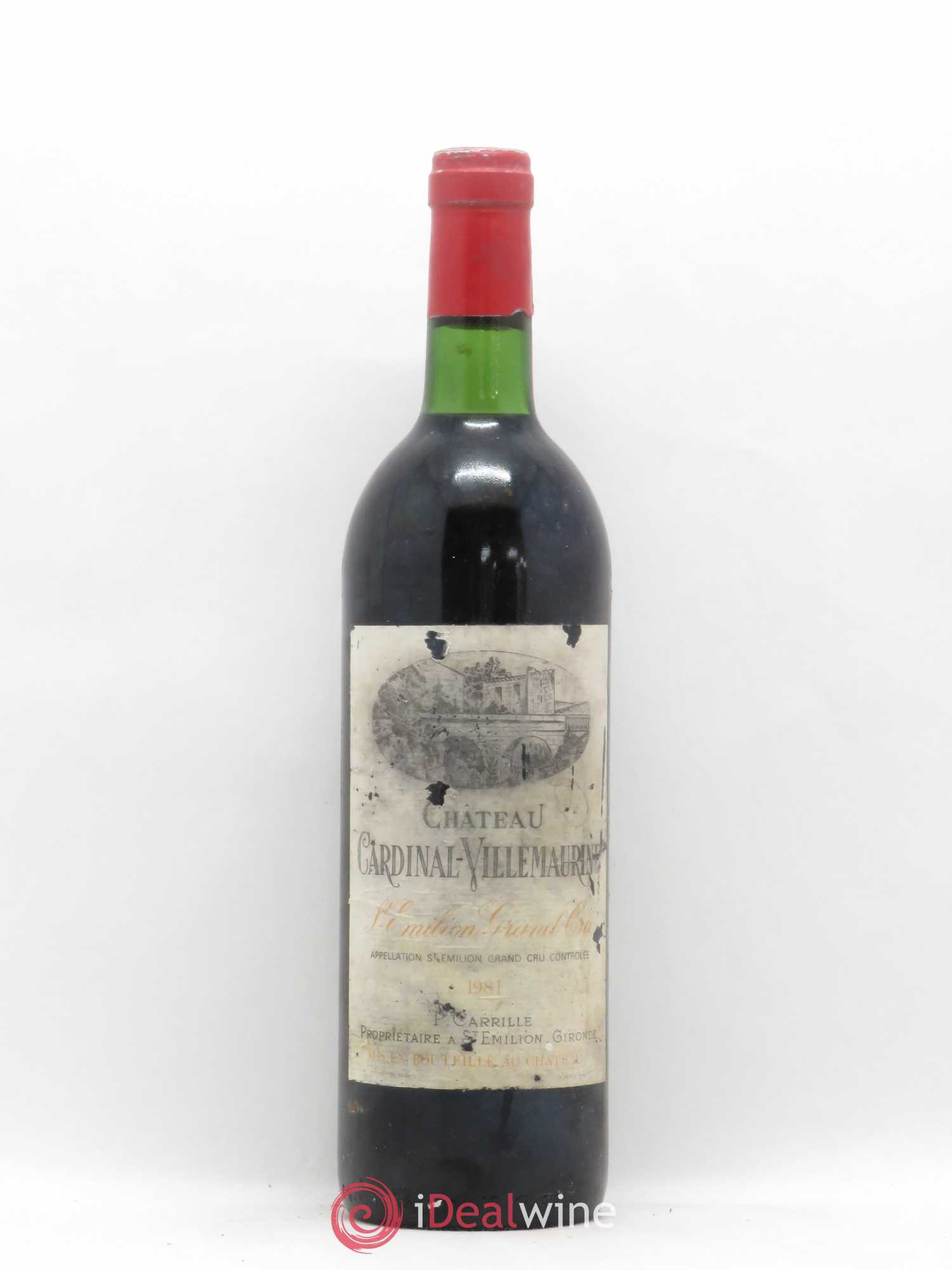 Saint-Émilion Grand Cru Cardinal Villemaurine 1981 - Lot de 1 bouteille - 0