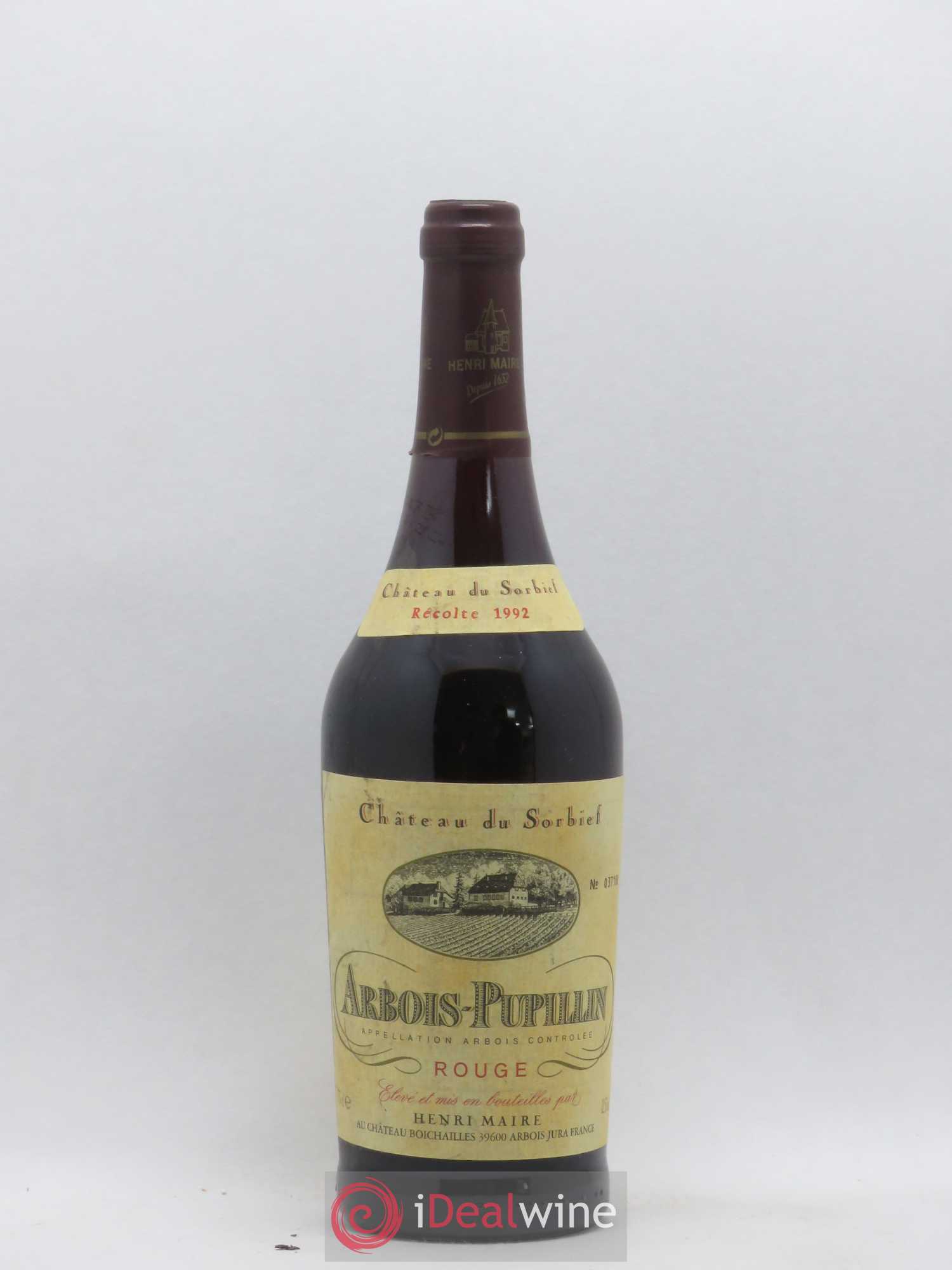 Arbois Pupillin Château du Sorbief Henri Maire 1992 - Lot de 1 bouteille - 0