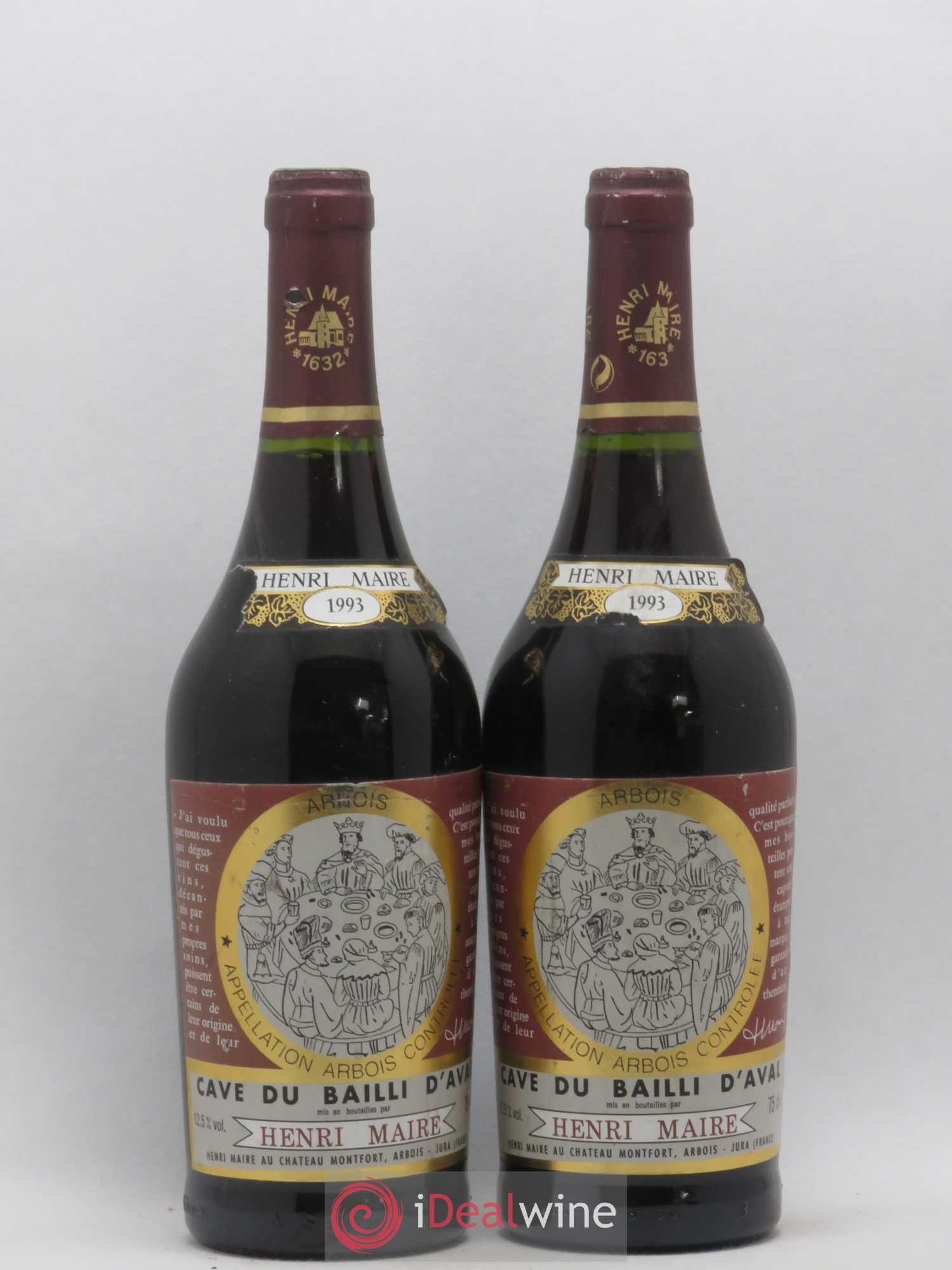 Arbois Cave Du Bailli D'Aval Henri Maire Château Montfort 1993 - Posten von 2 Flaschen - 0