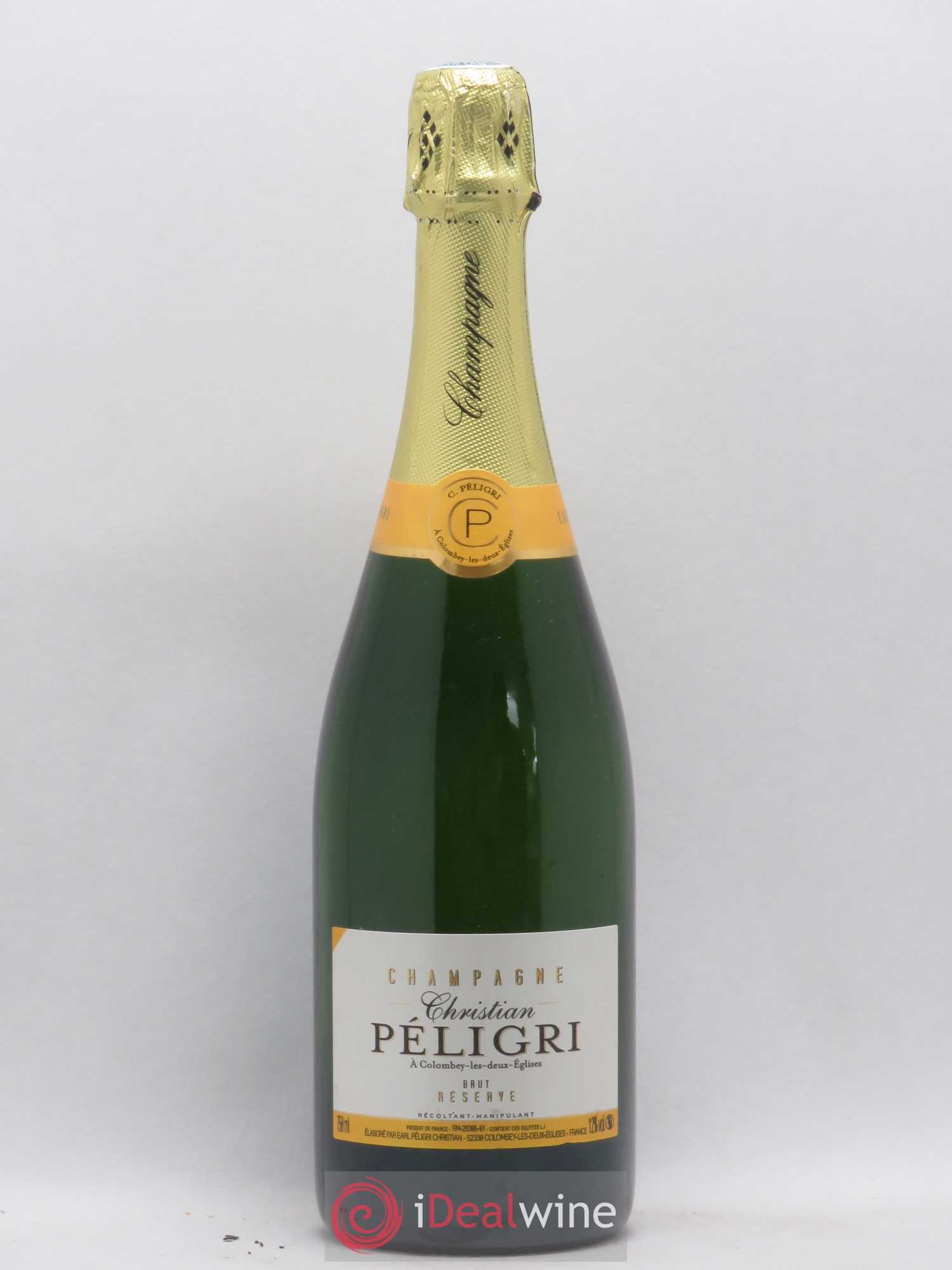 Champagne Brut Reserve Christian Pelligri - Lot de 1 bouteille - 0