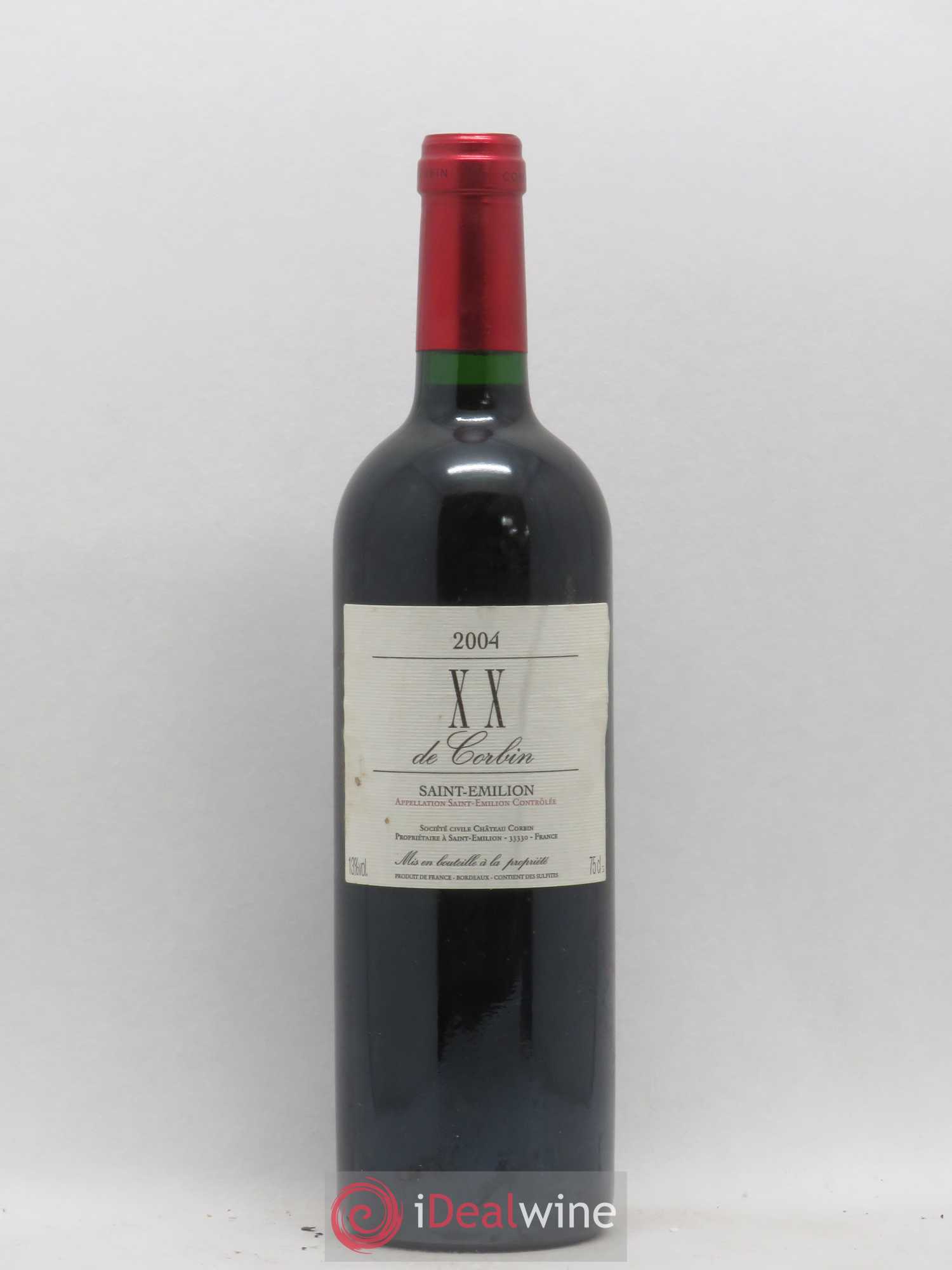 Saint-Émilion Grand Cru XX De Corbin 2004 - Posten von 1 Flasche - 0