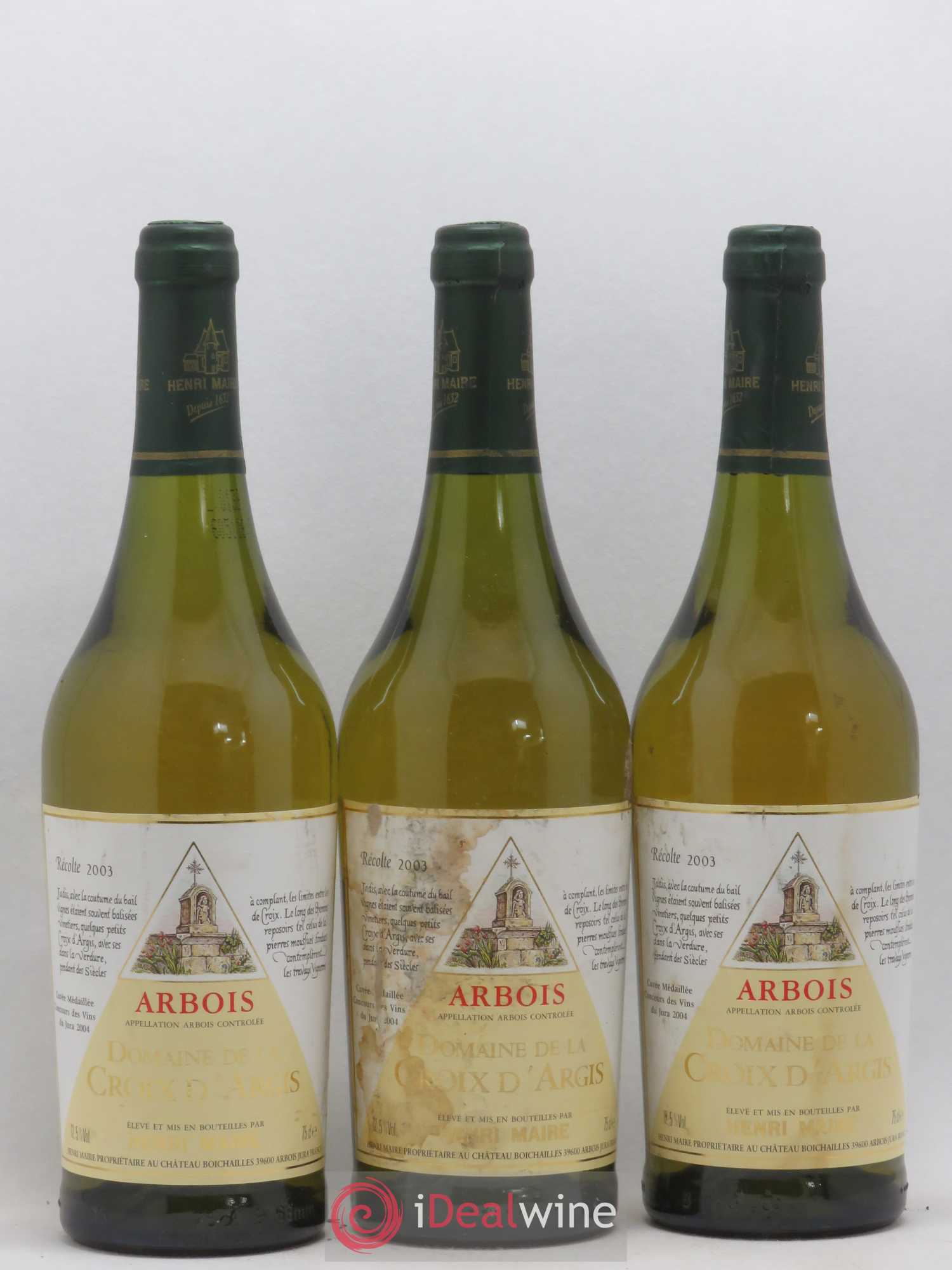 Arbois Domaine De La Crois d'Argis Henri Maire 2003 - Posten von 3 Flaschen - 0