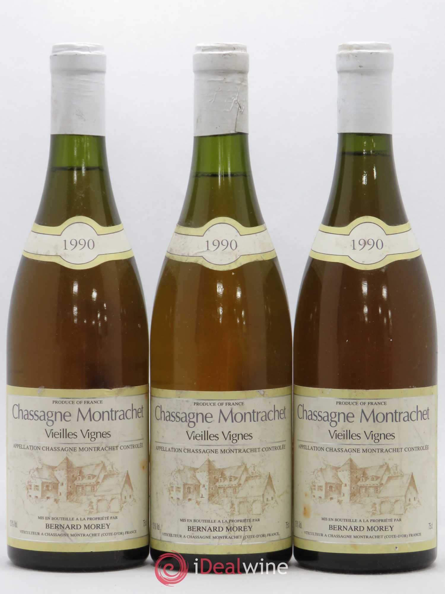 Chassagne-Montrachet Domaine Bernard Morey Vieilles Vignes 1990 - Posten von 3 Flaschen - 0